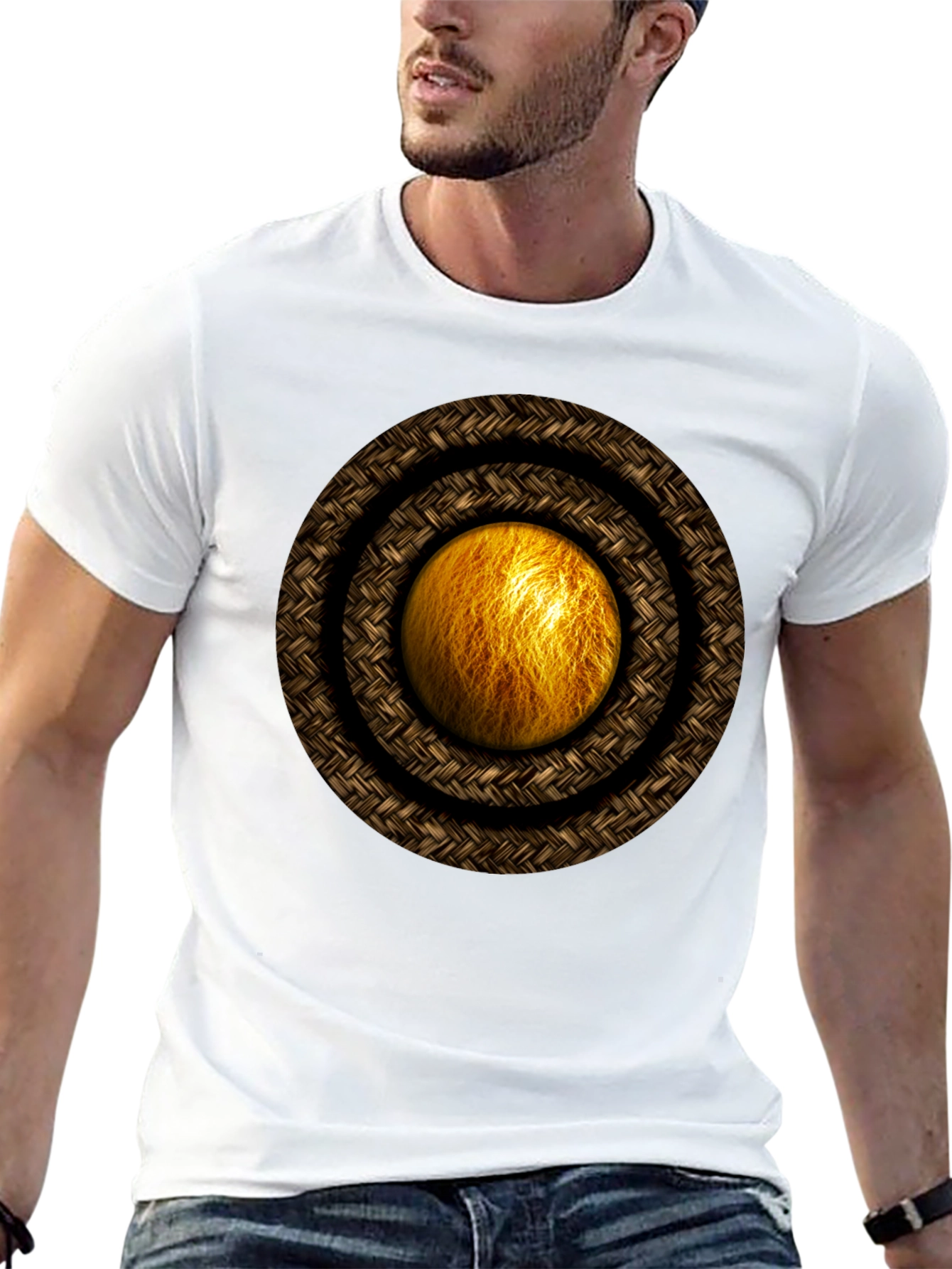 Geometric Orb Graphic Tee - Unique Design
