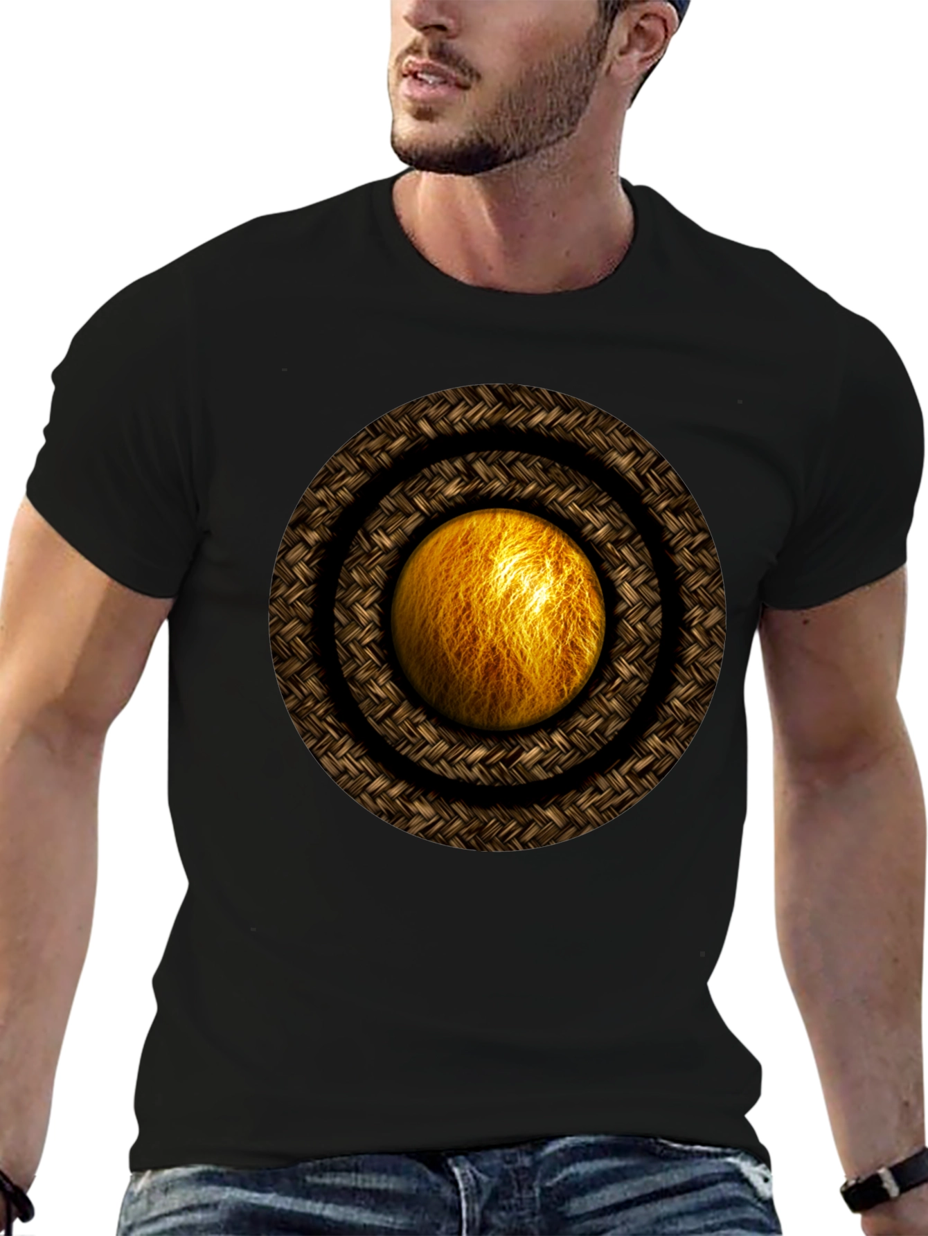 Geometric Orb Graphic Tee - Unique Design