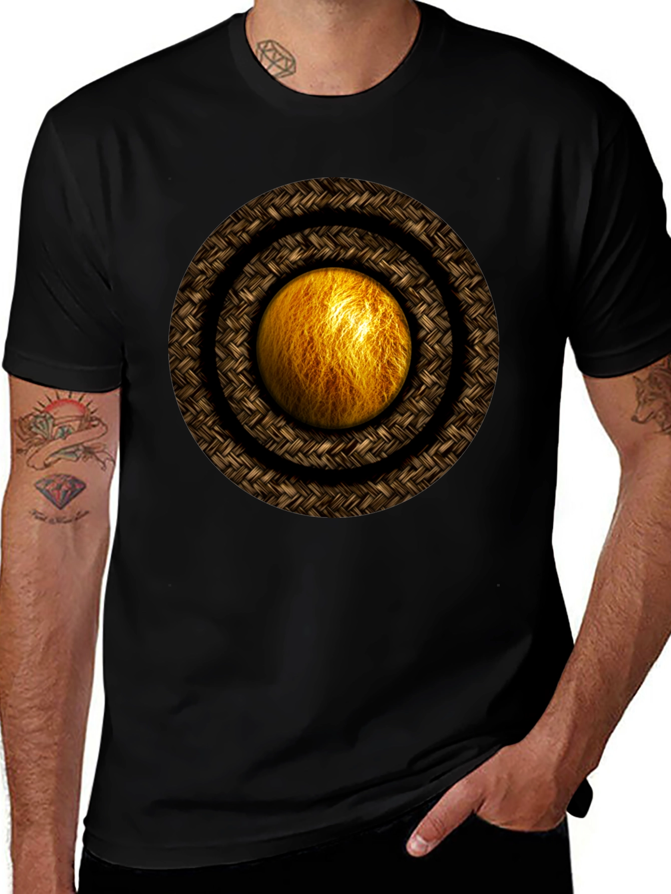 Geometric Orb Graphic Tee - Unique Design
