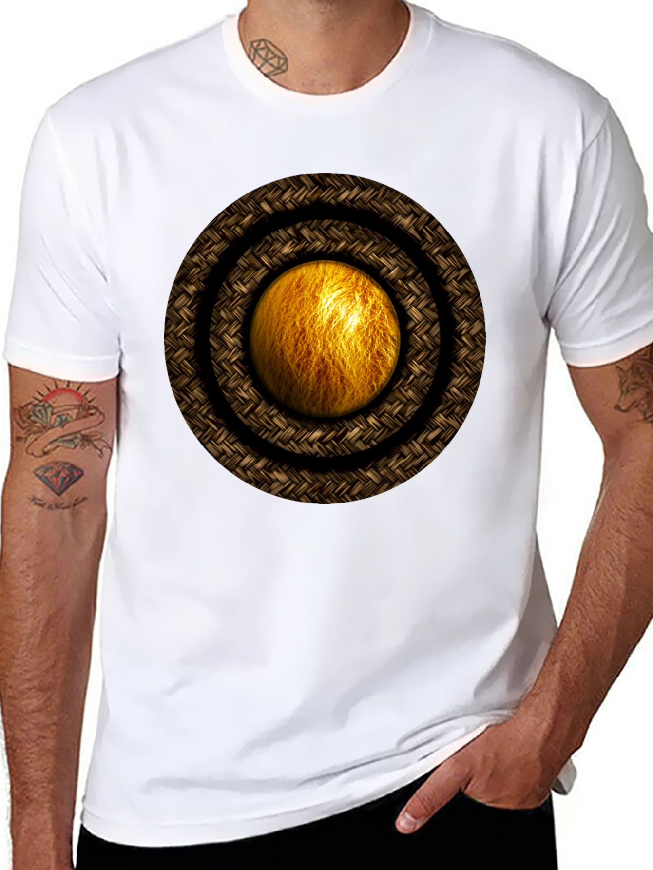 Geometric Orb Graphic Tee - Unique Design