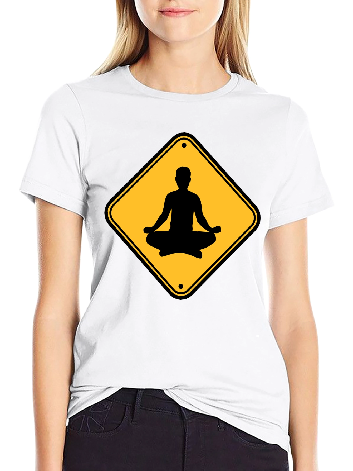 Yoga Sign Black T-Shirt - Relax & Meditate