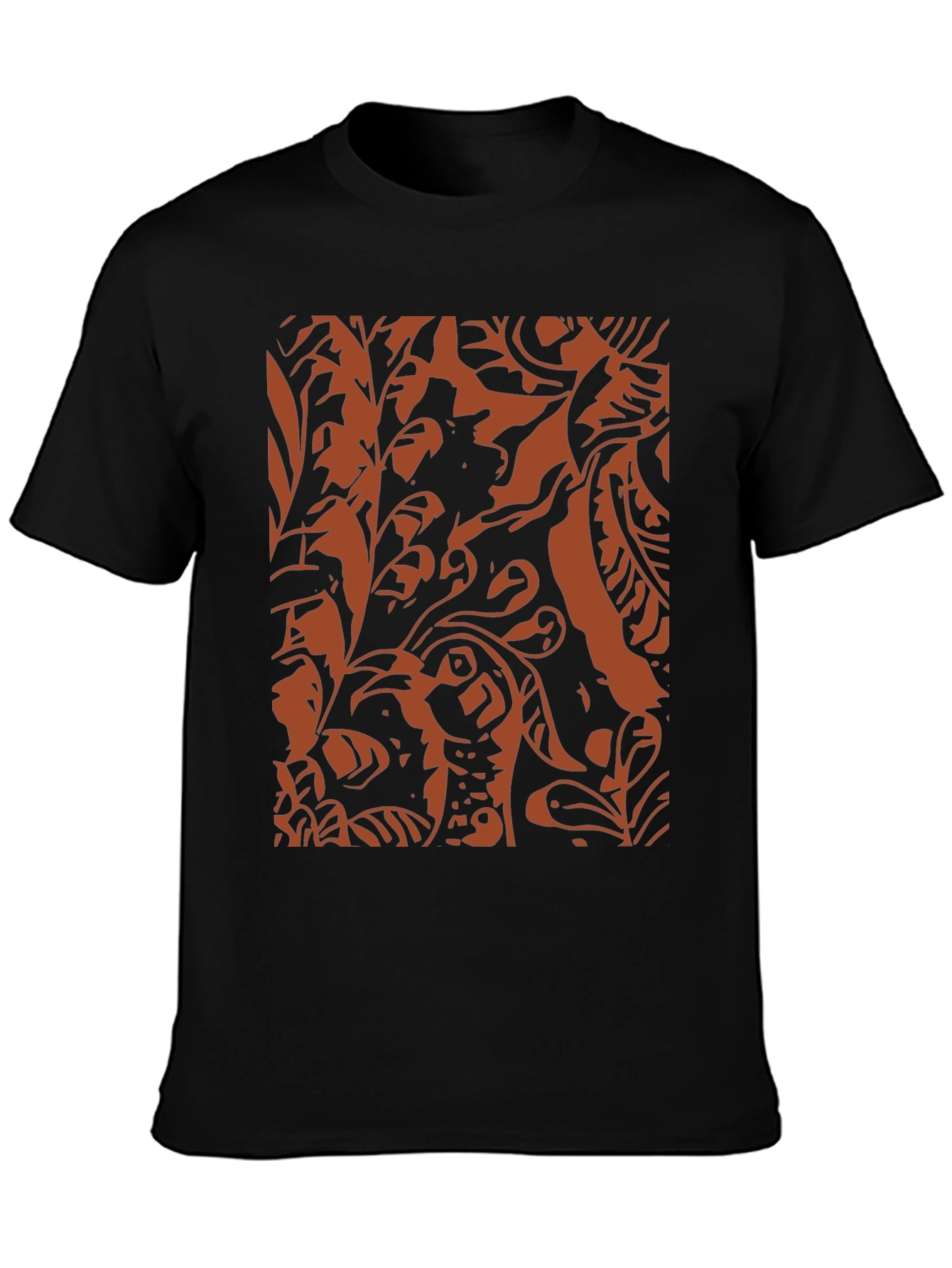 Abstract Print Black Crewneck T-Shirt