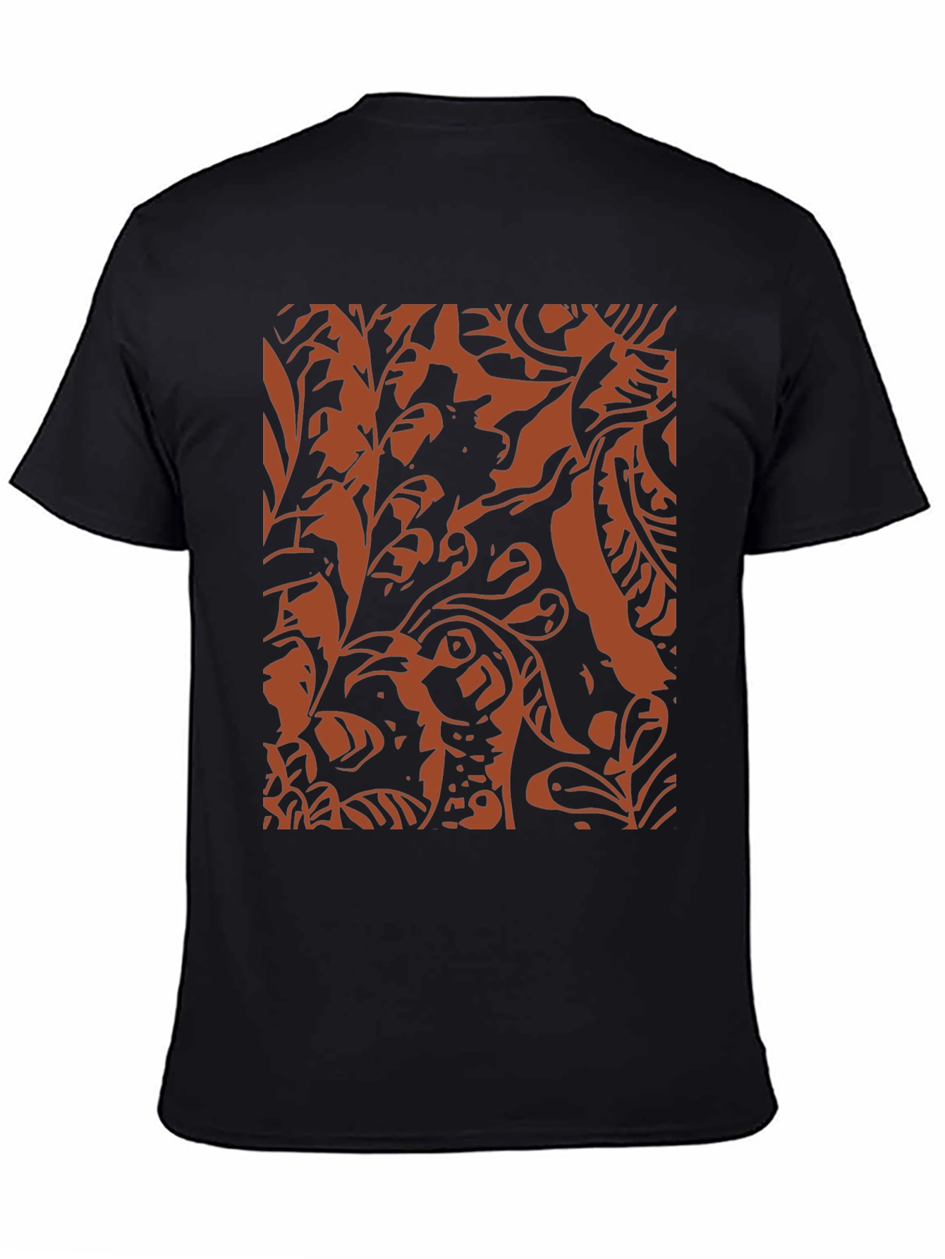 Abstract Print Black Crewneck T-Shirt