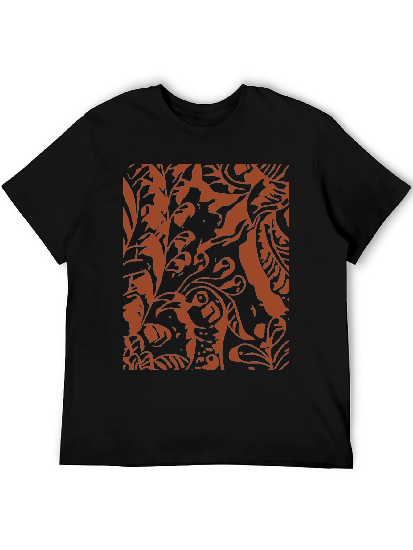 Abstract Print Black Crewneck T-Shirt