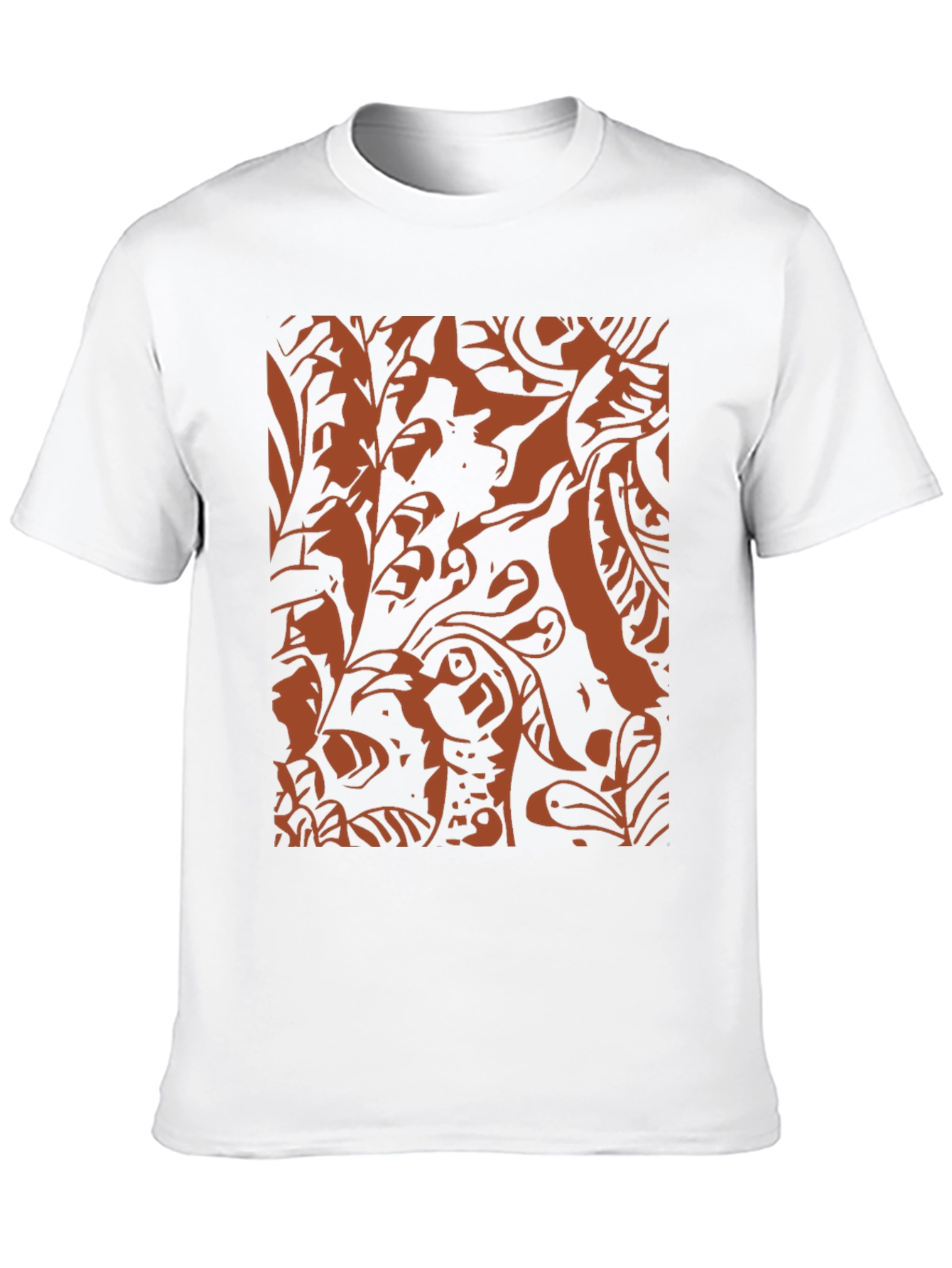 Abstract Print Black Crewneck T-Shirt