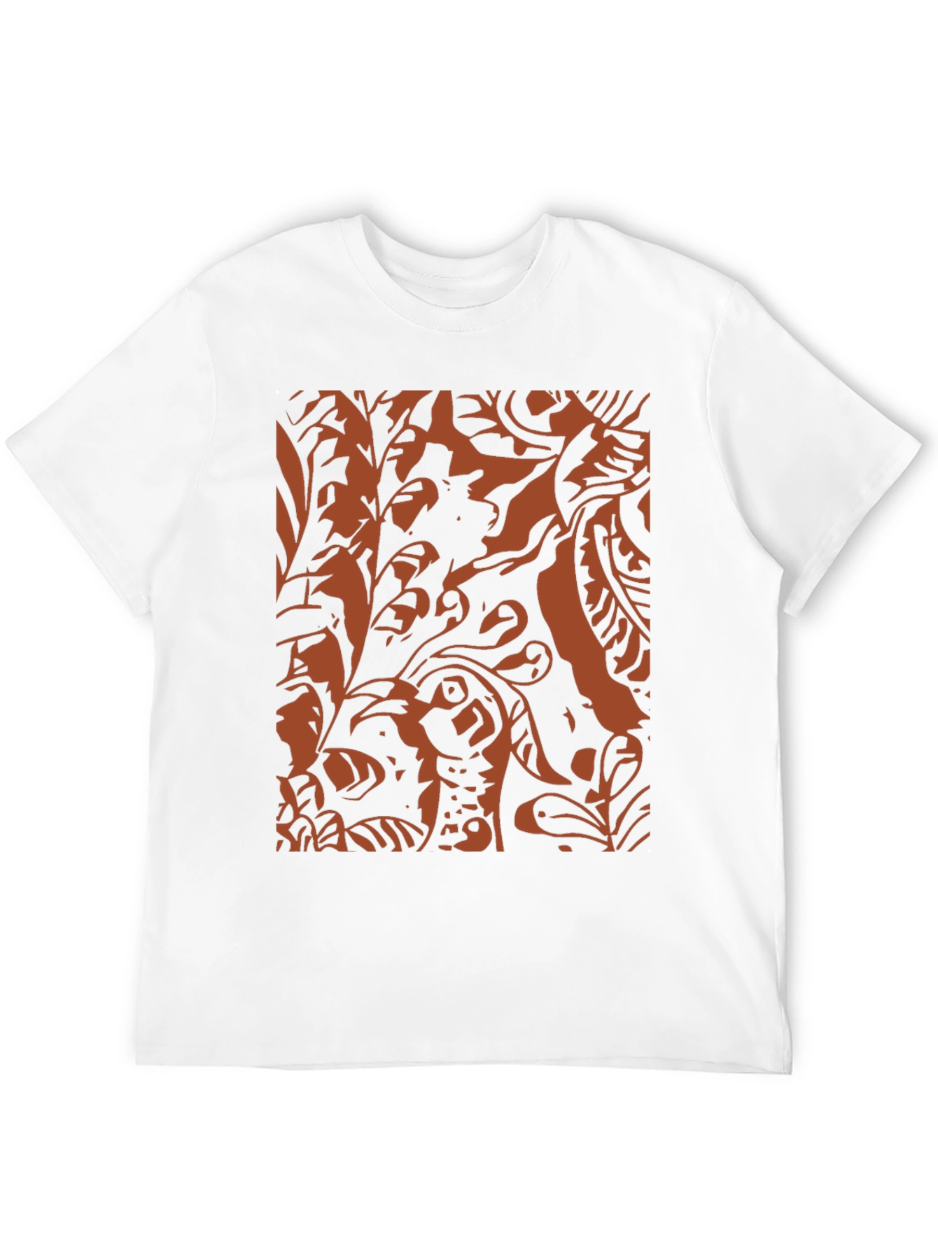 Abstract Print Black Crewneck T-Shirt