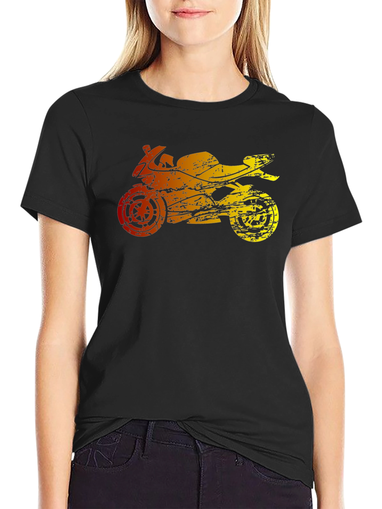 Motorcycle Graphic T-Shirt - Black