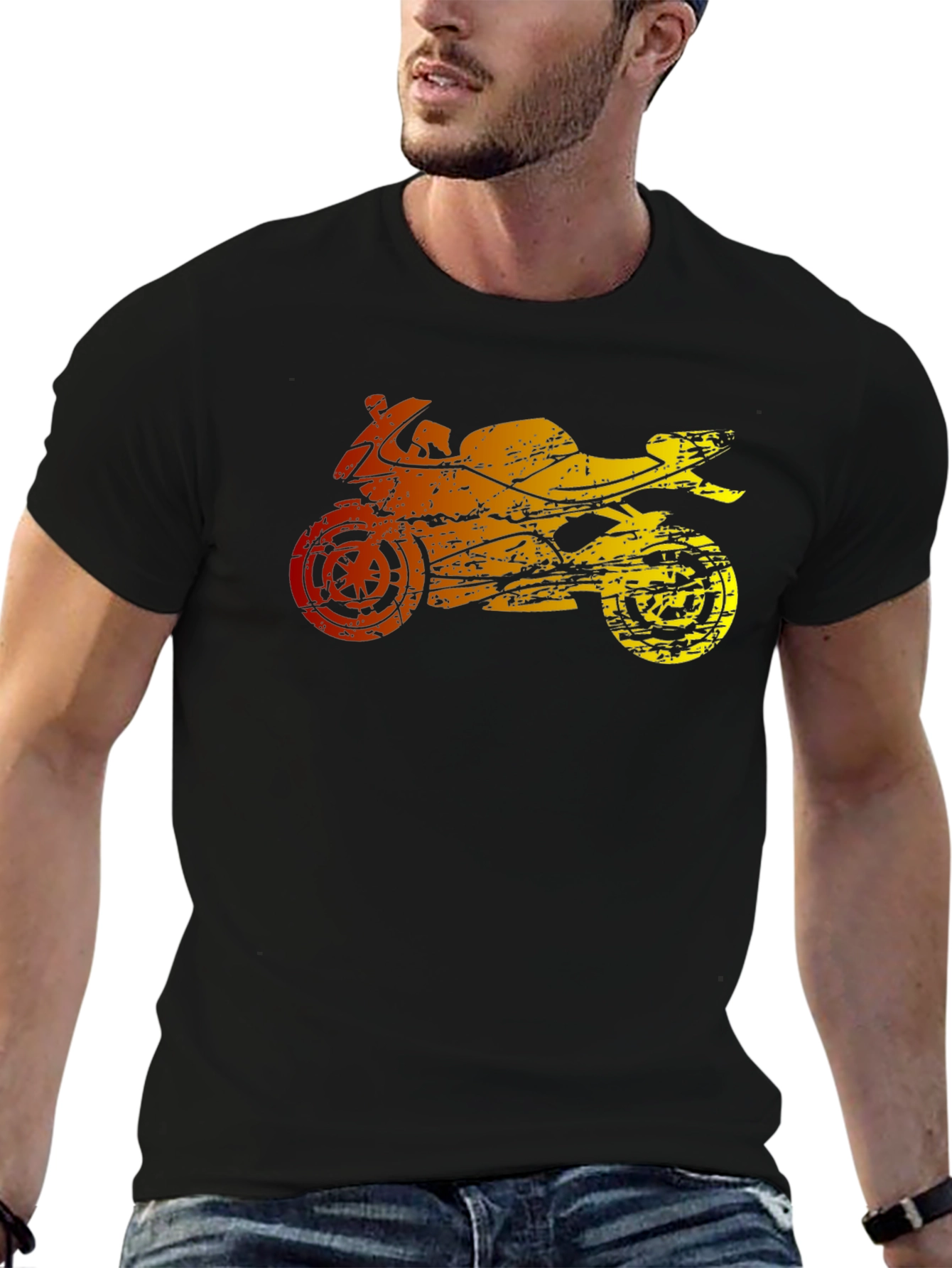 Motorcycle Graphic T-Shirt - Black