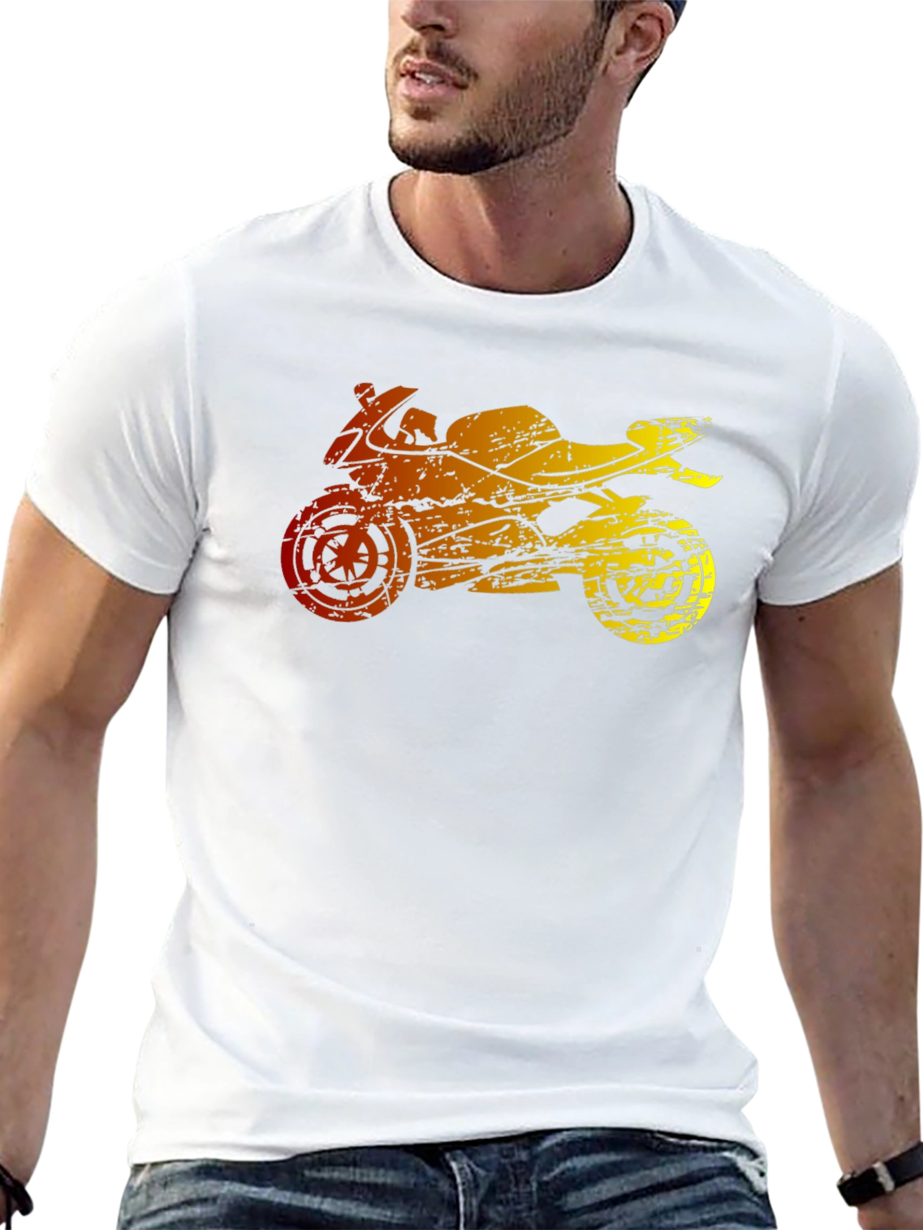 Motorcycle Graphic T-Shirt - Black