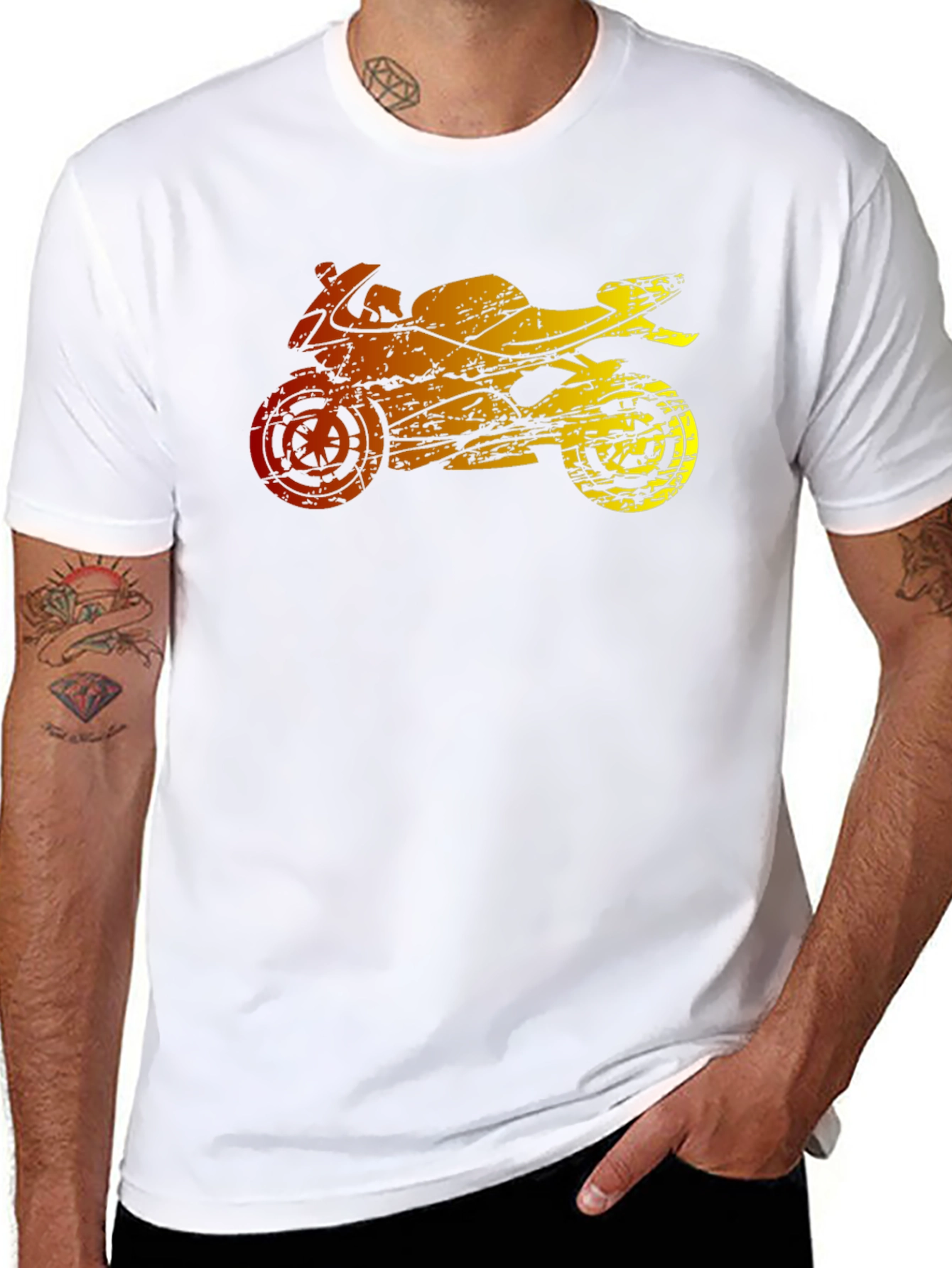 Motorcycle Graphic T-Shirt - Black