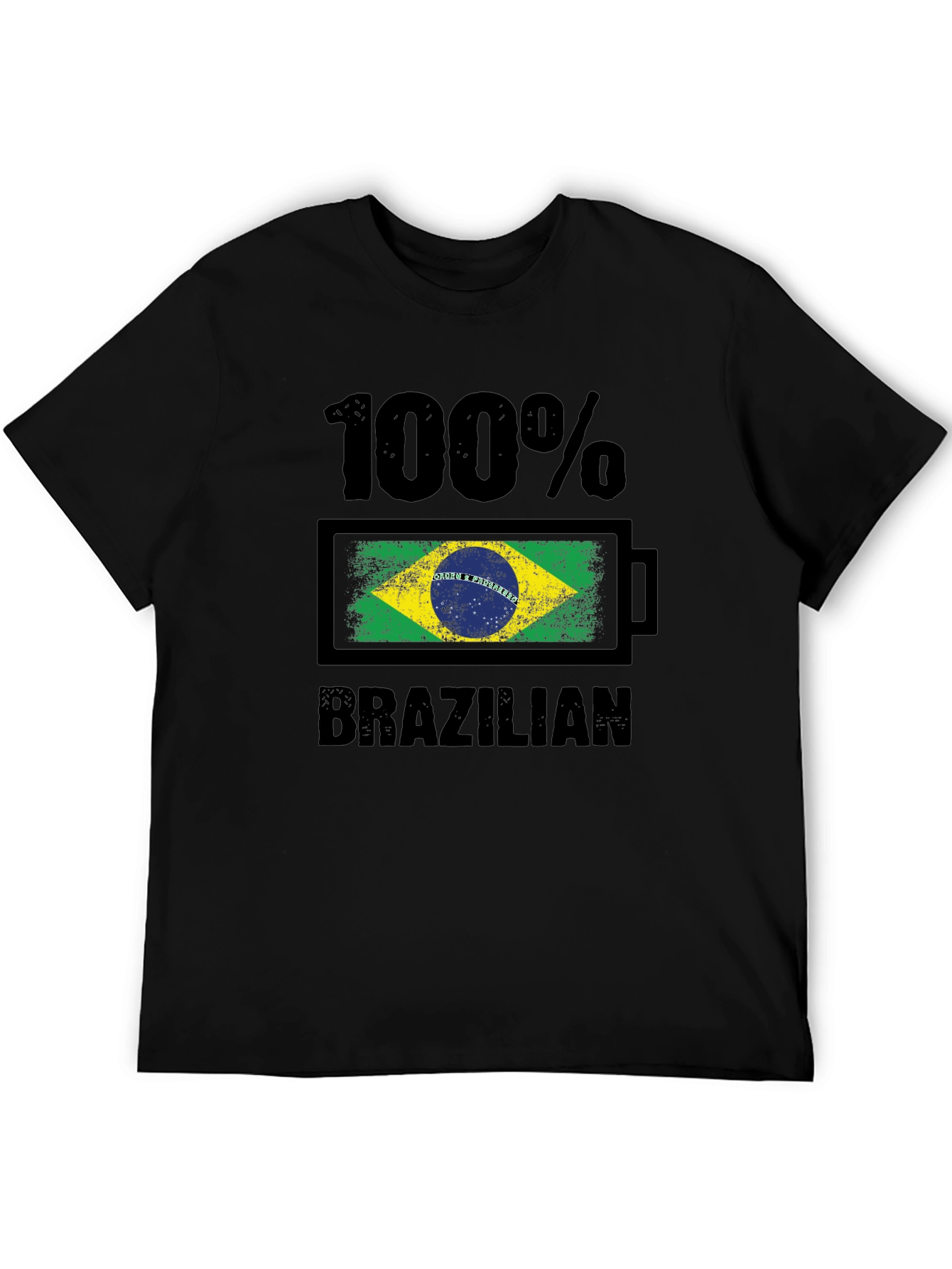 100% Brazilian T-Shirt - Flag Battery Design