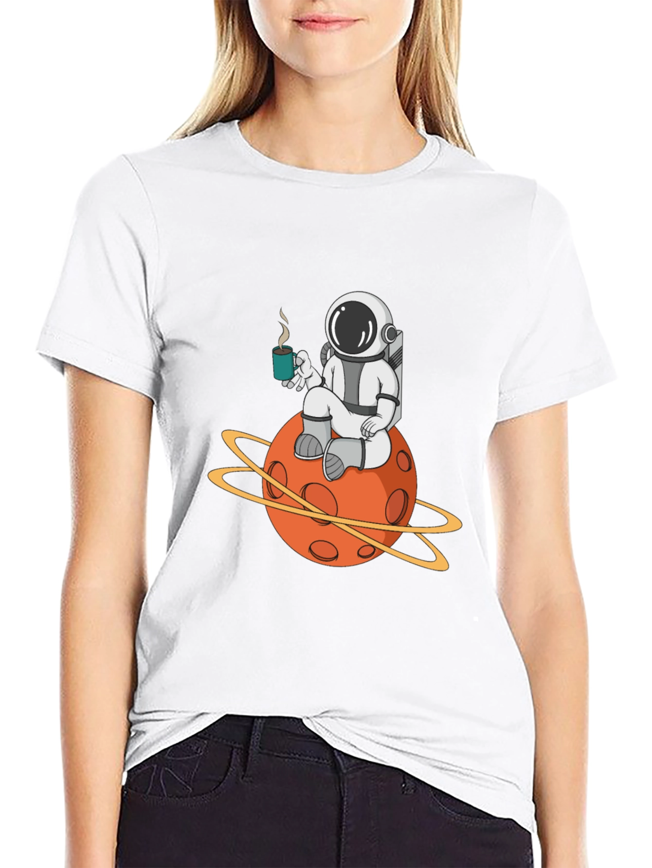 Astronaut Planet Graphic Tee - Cool Space Design