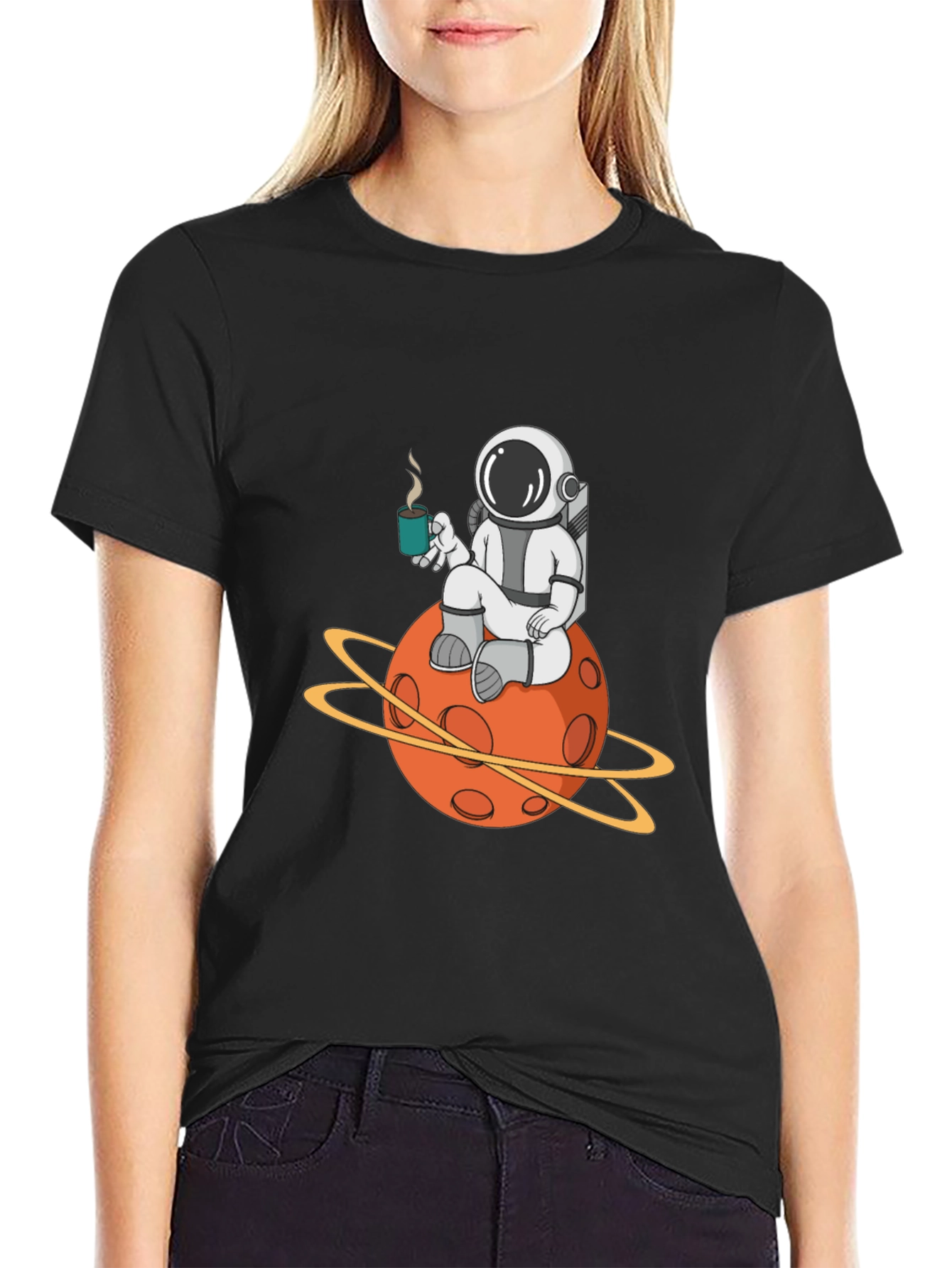 Astronaut Planet Graphic Tee - Cool Space Design