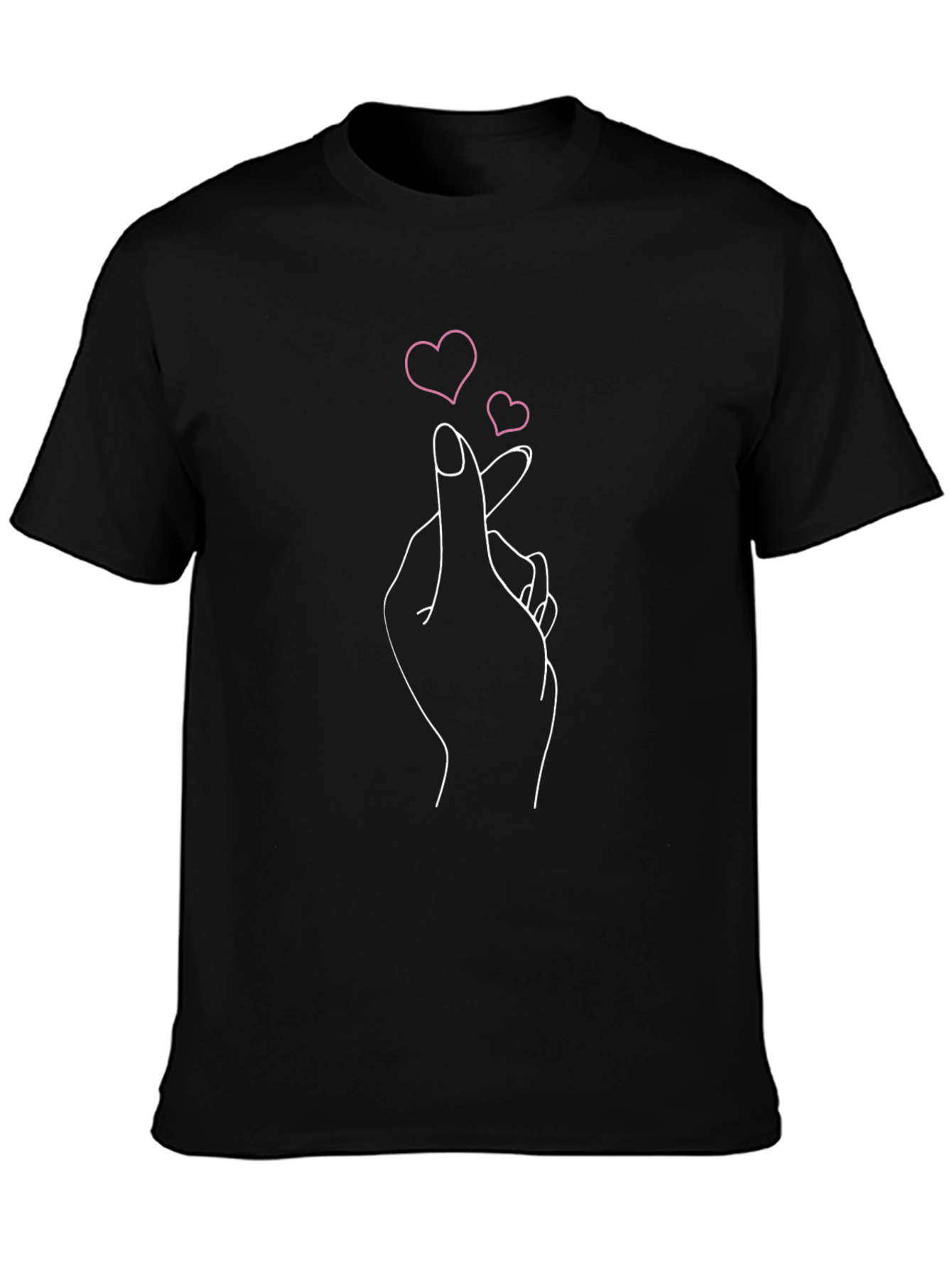 Finger Heart Graphic Tee - Stylish Casual Top
