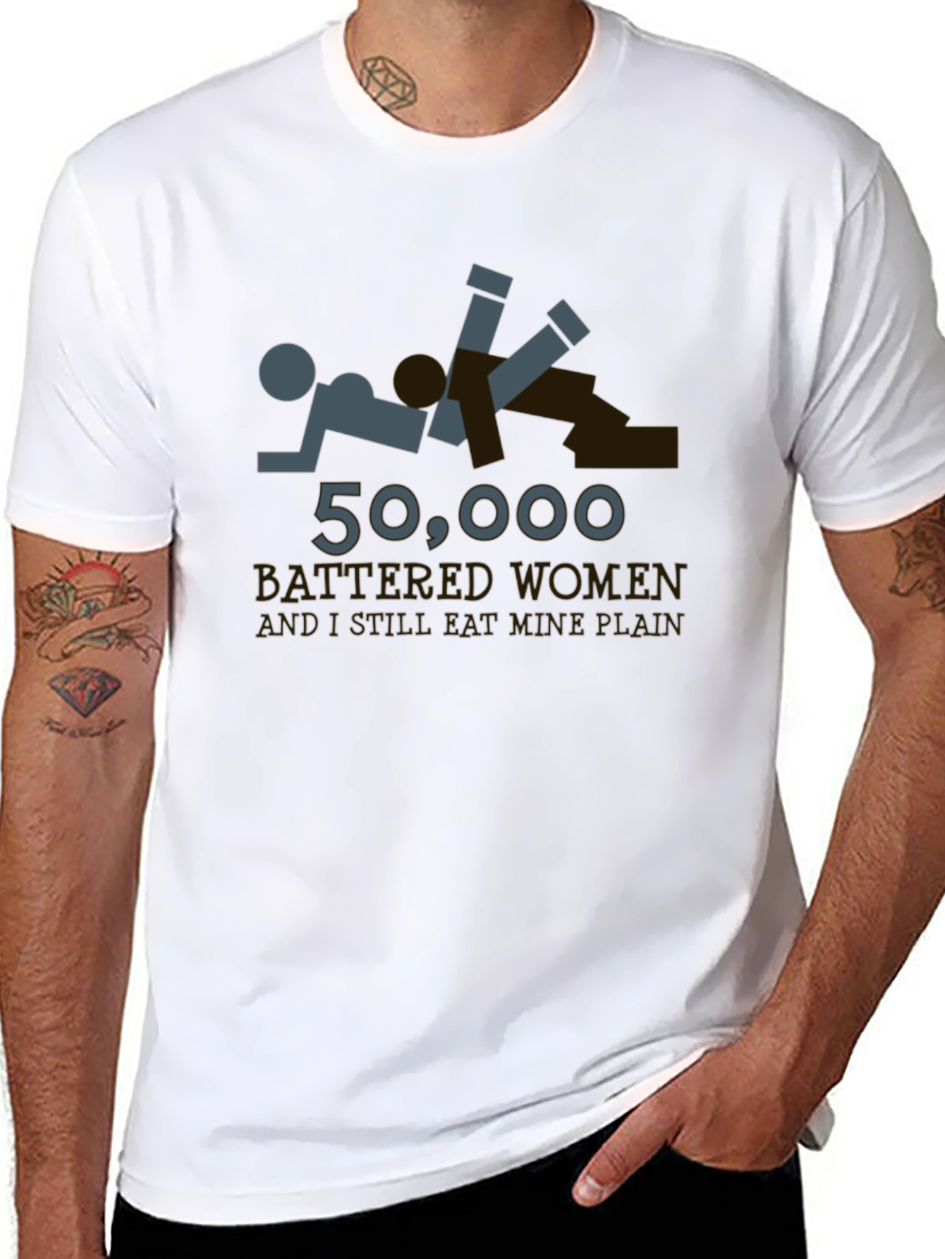 Offensive Humor T-Shirt - Battered Women Joke