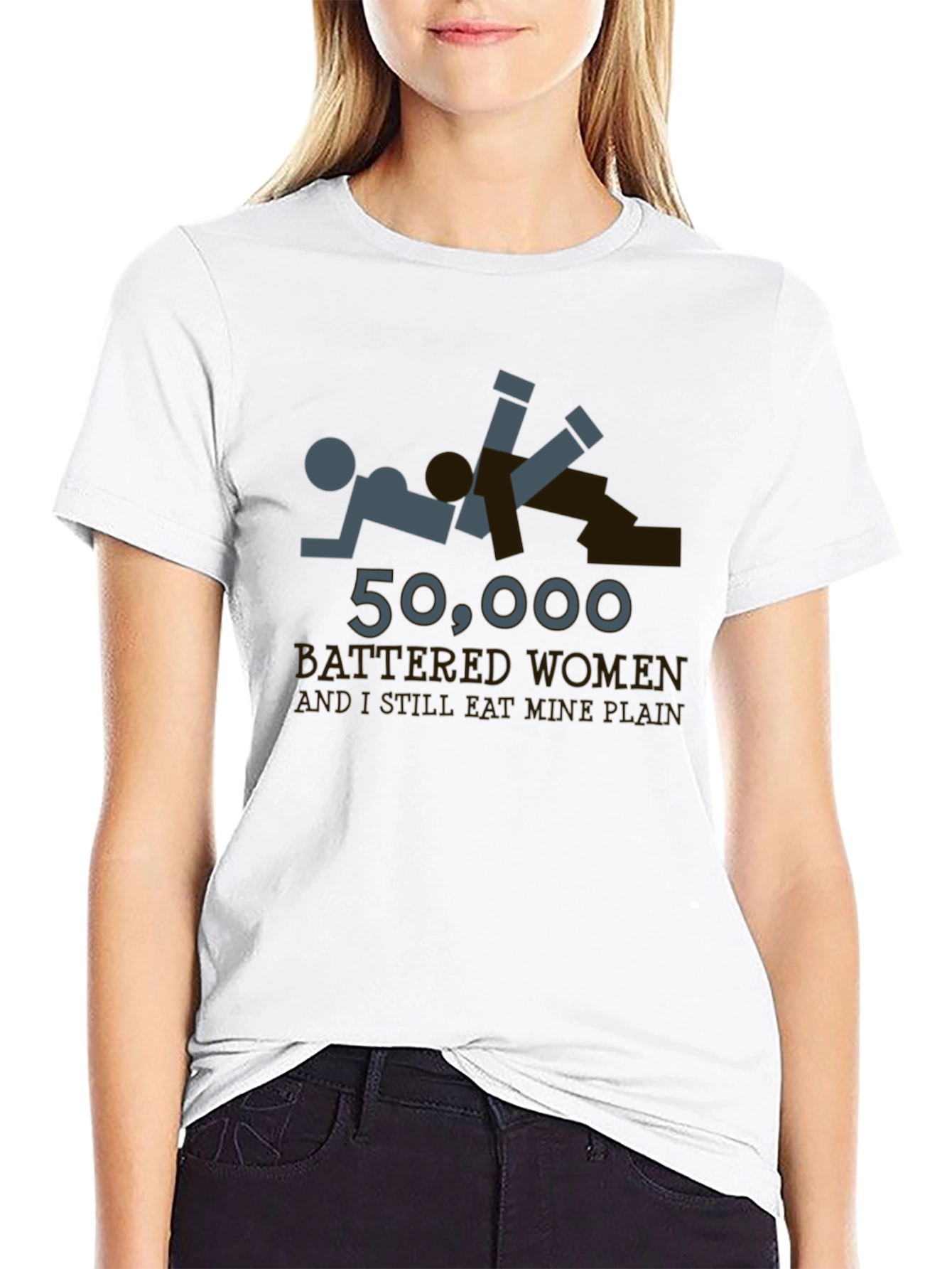 Offensive Humor T-Shirt - Battered Women Joke