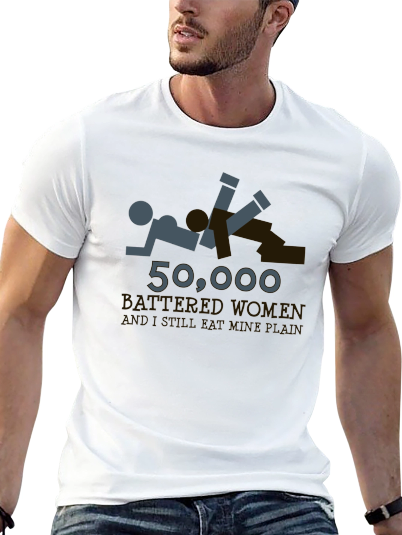 Offensive Humor T-Shirt - Battered Women Joke