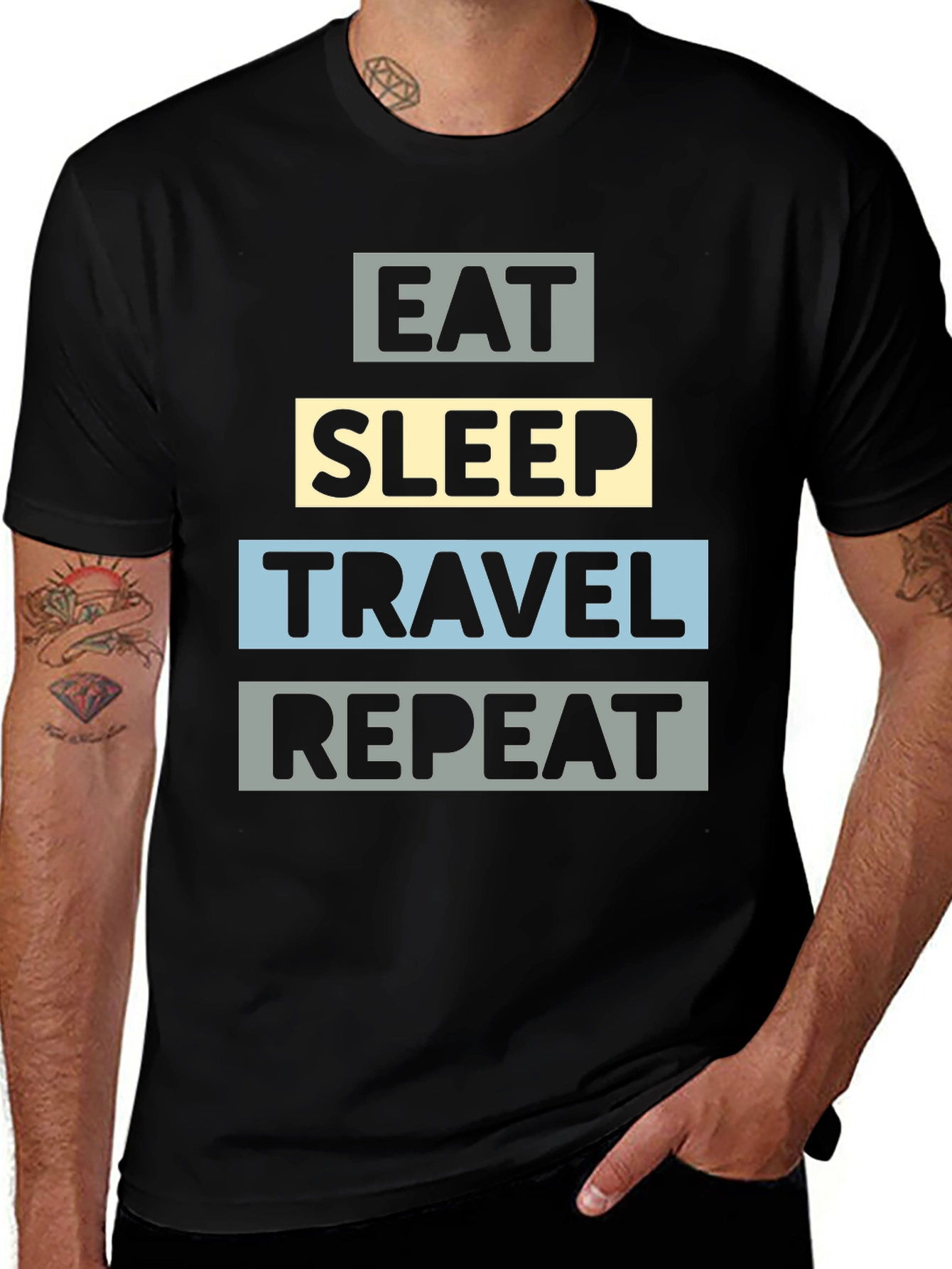 Eat Sleep Travel Repeat T-Shirt - Adventure Tee