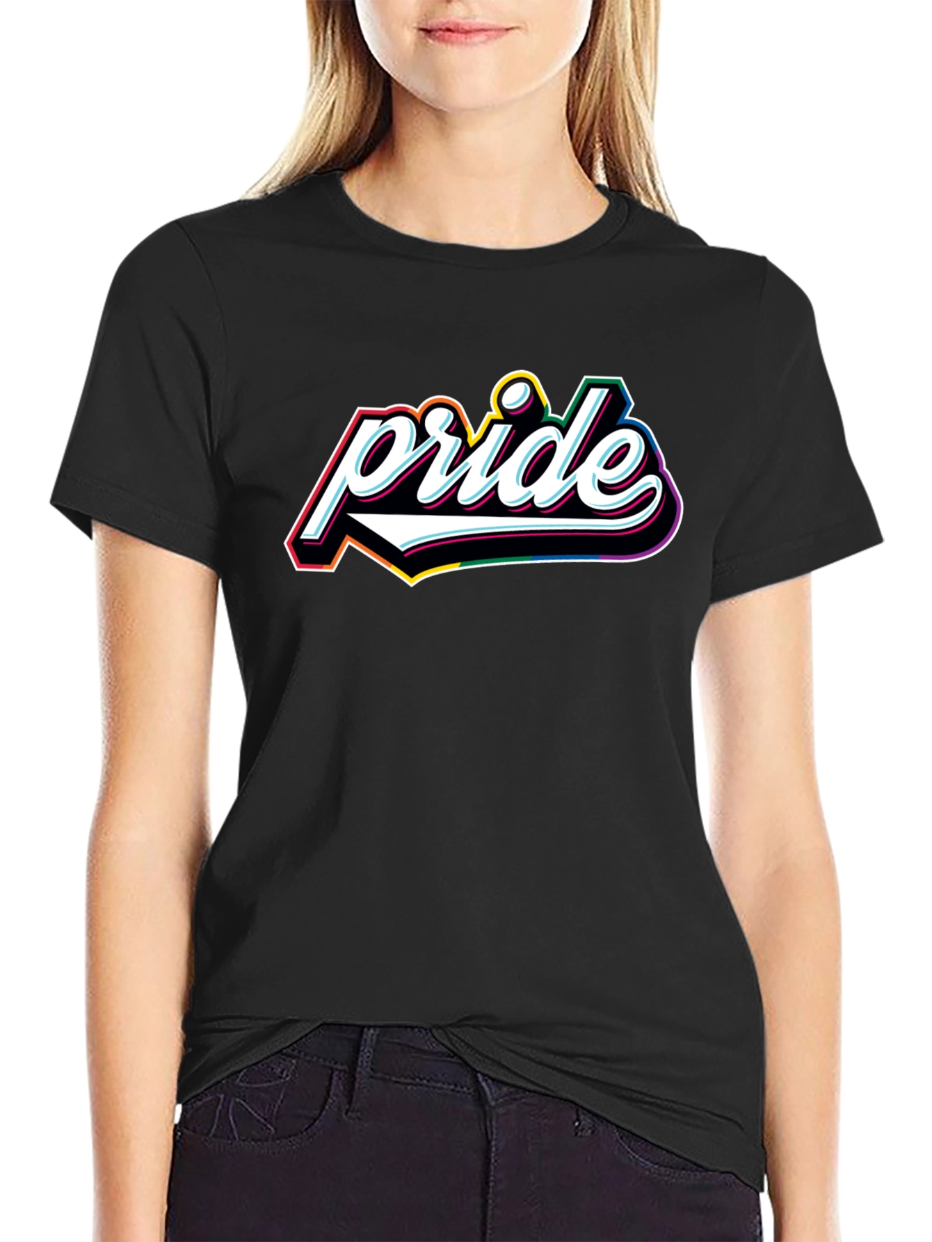 Pride Graphic Tee - Black Cotton T-Shirt