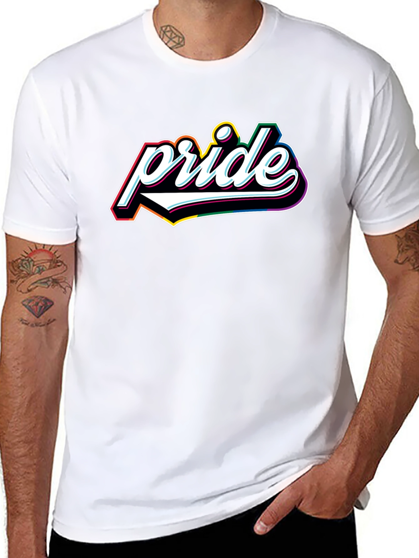 Pride Graphic Tee - Black Cotton T-Shirt