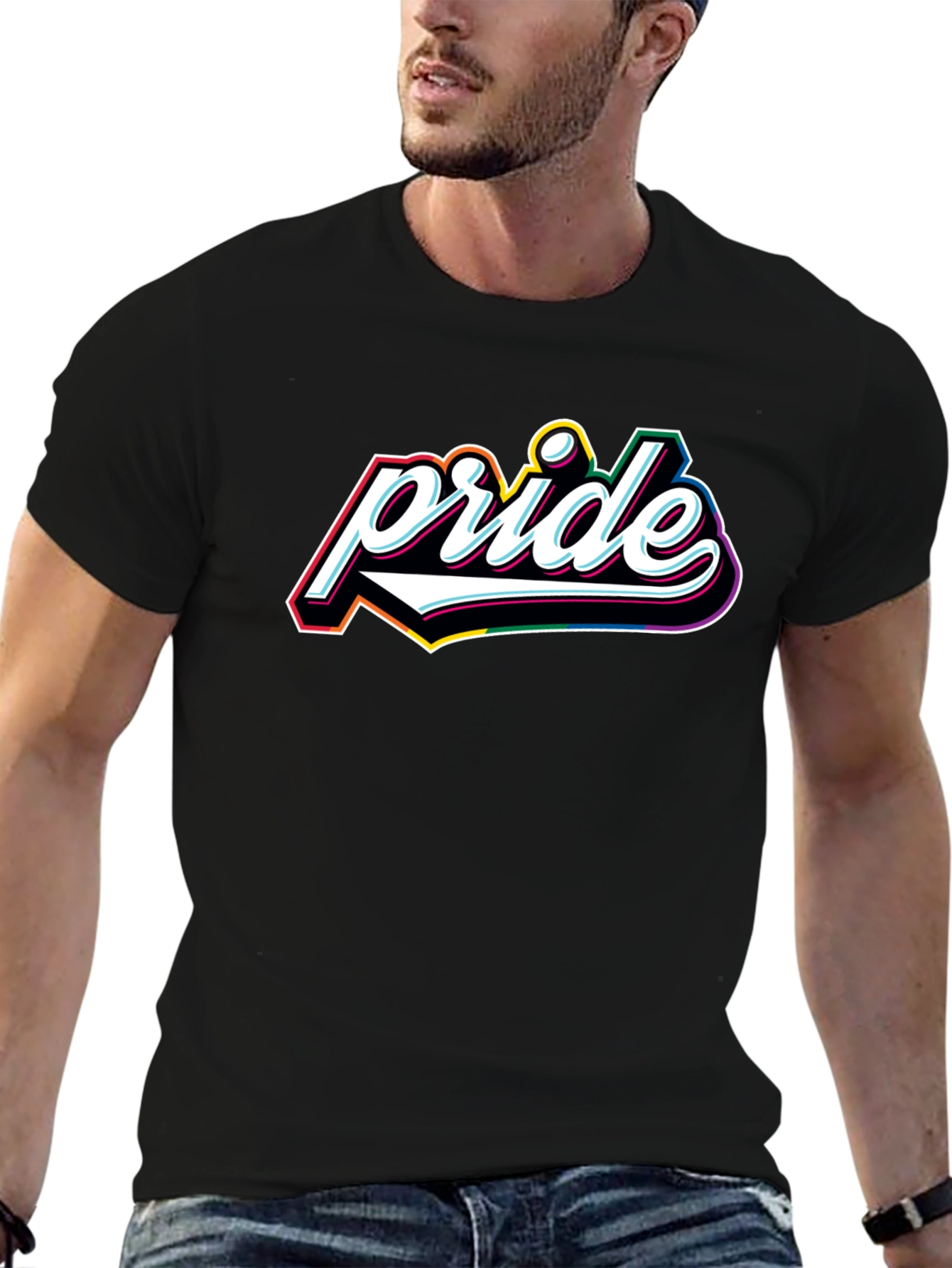 Pride Graphic Tee - Black Cotton T-Shirt