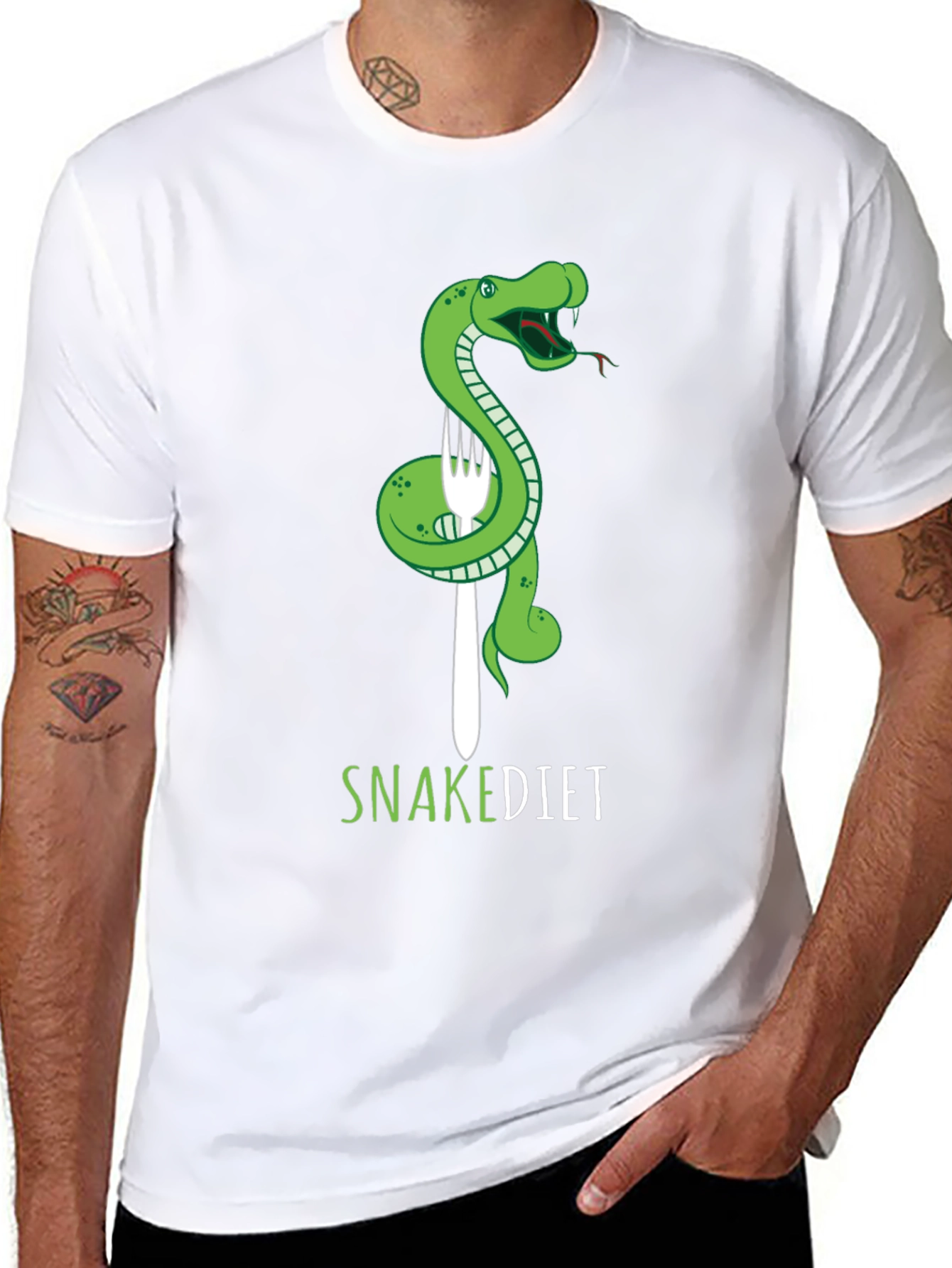 Snake Diet T-Shirt - Green Reptile Graphic Tee