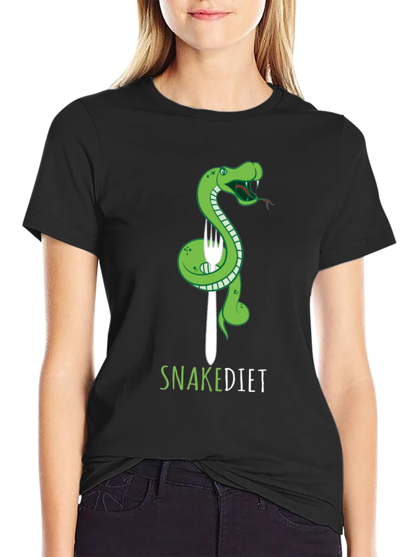 Snake Diet T-Shirt - Green Reptile Graphic Tee