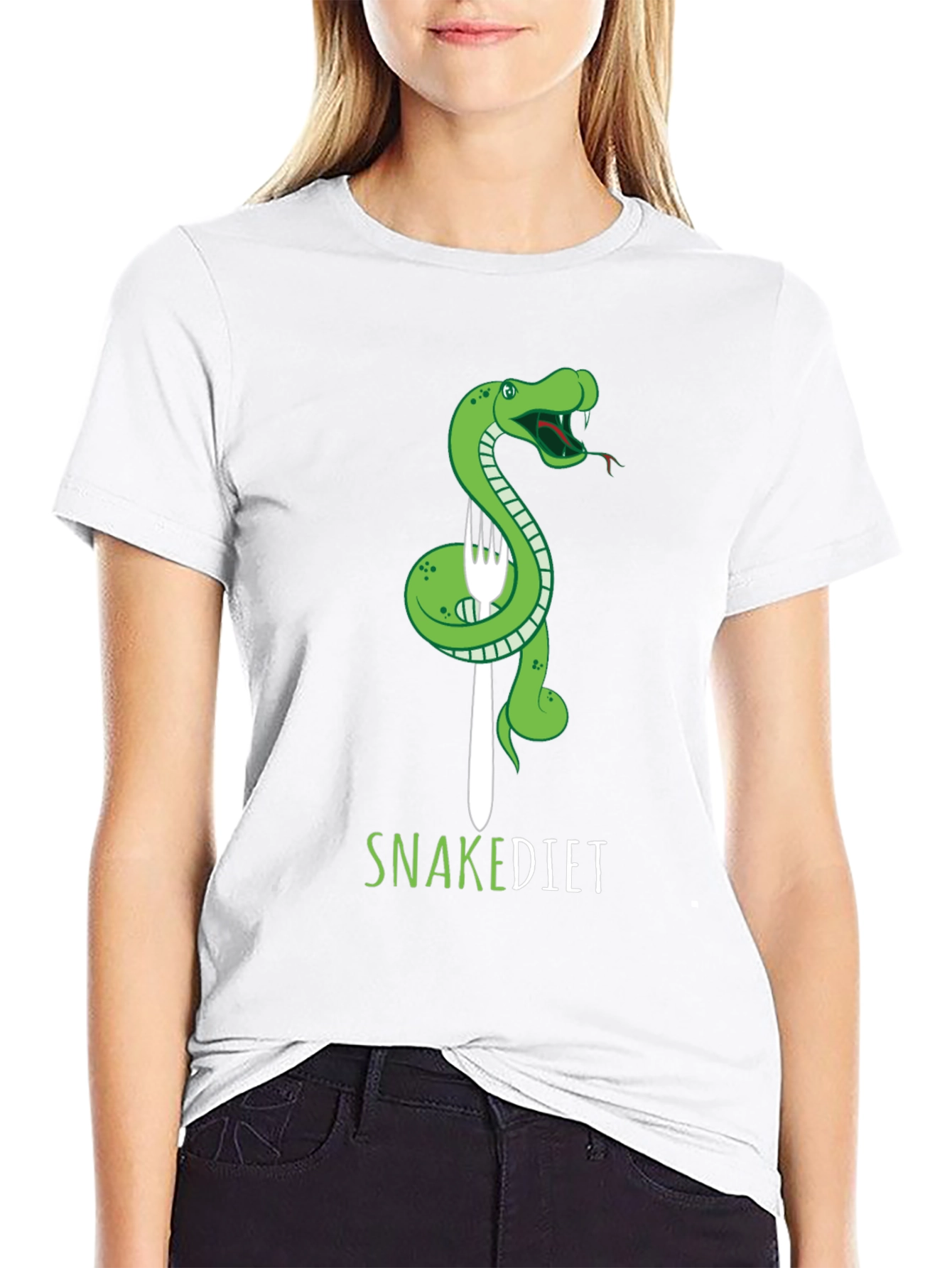 Snake Diet T-Shirt - Green Reptile Graphic Tee