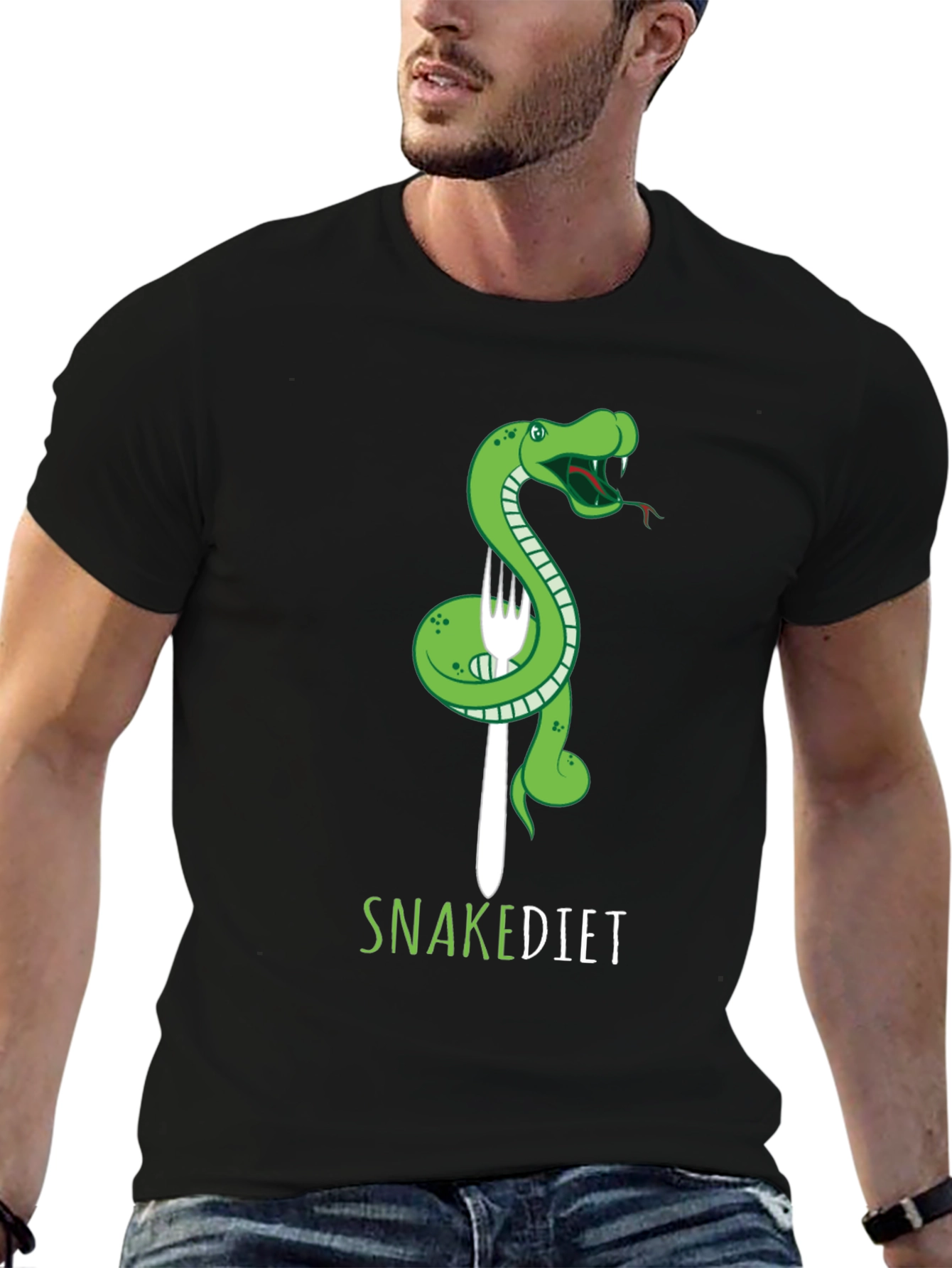 Snake Diet T-Shirt - Green Reptile Graphic Tee