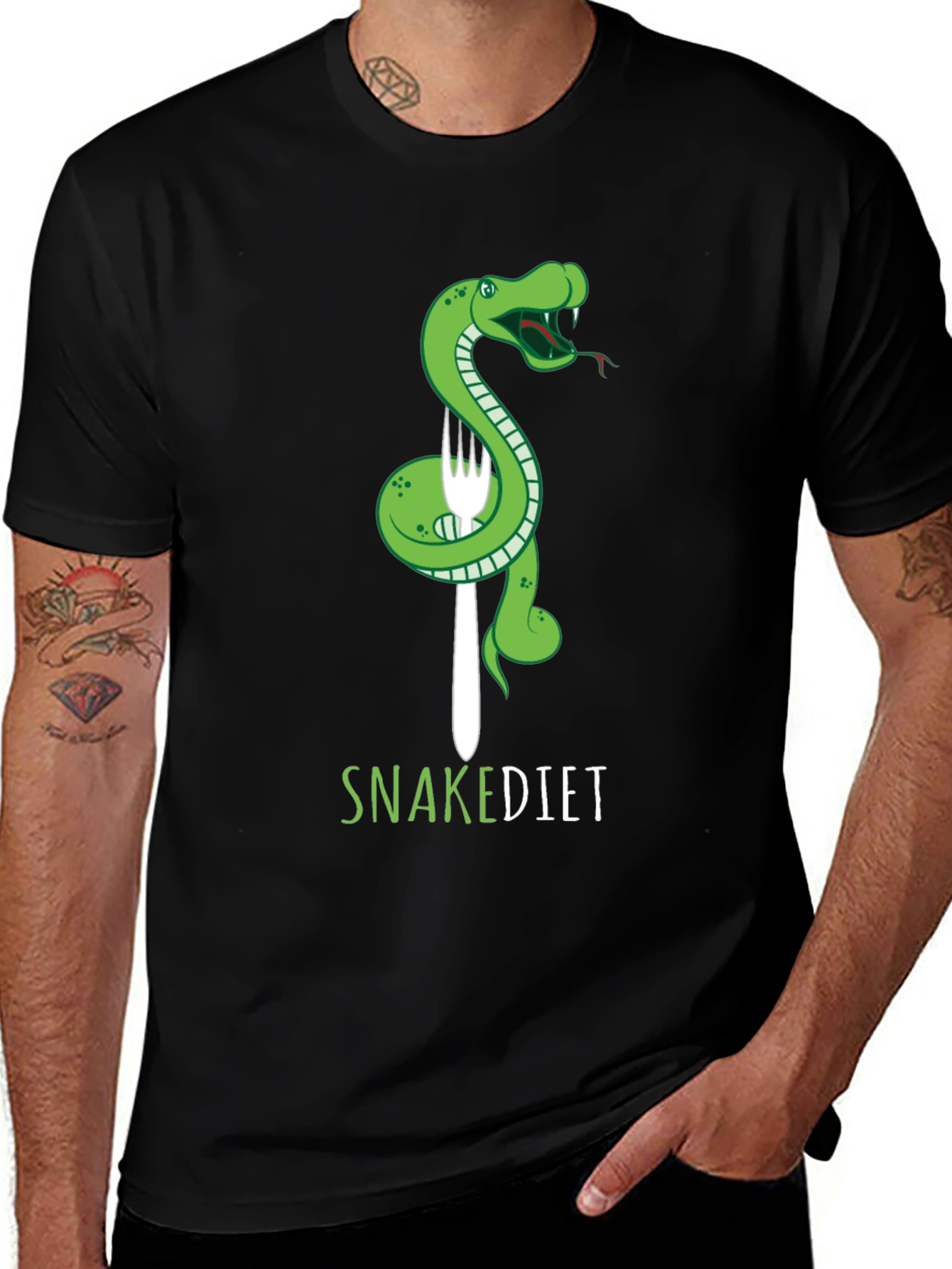 Snake Diet T-Shirt - Green Reptile Graphic Tee