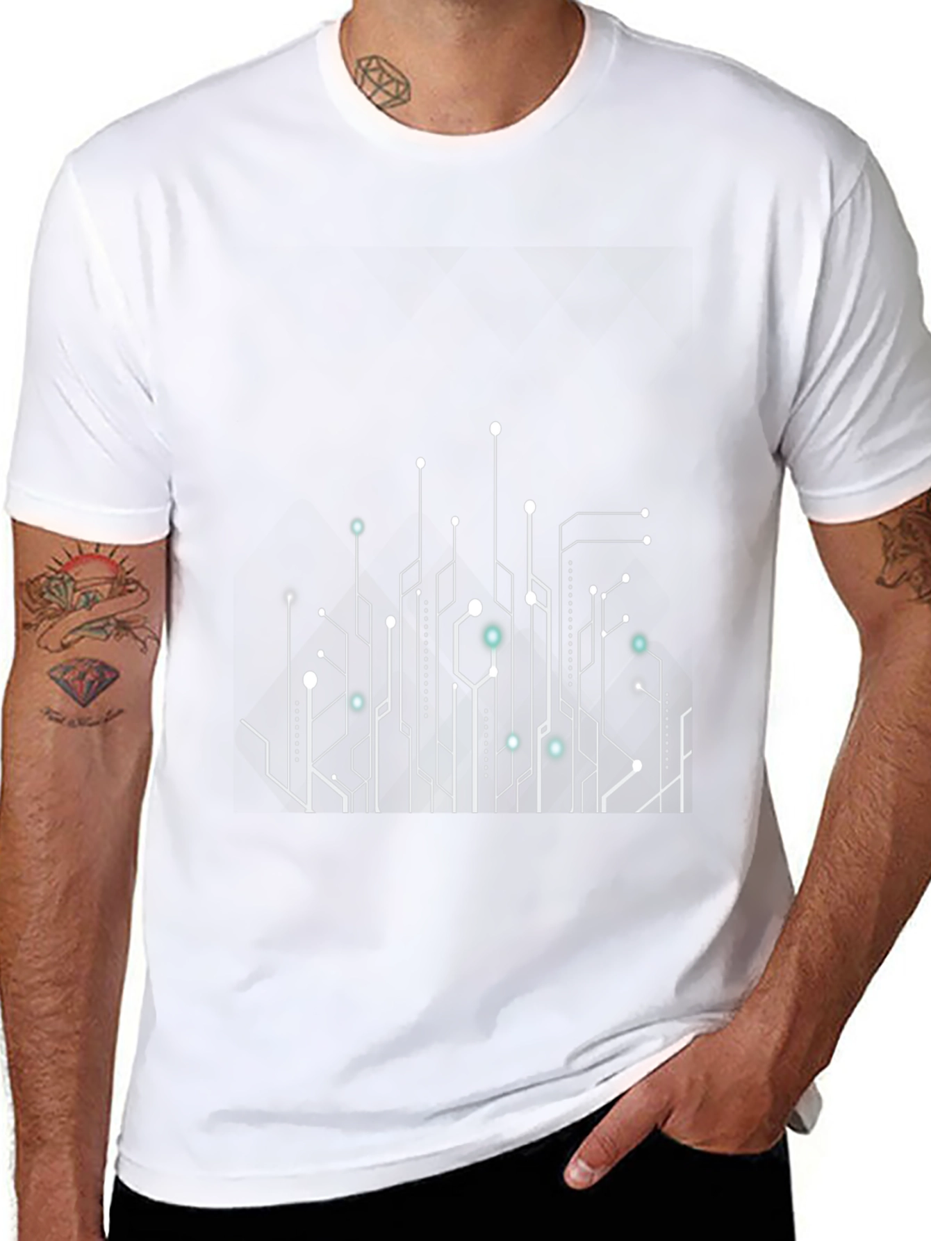 Circuit Board Graphic Tee - Black