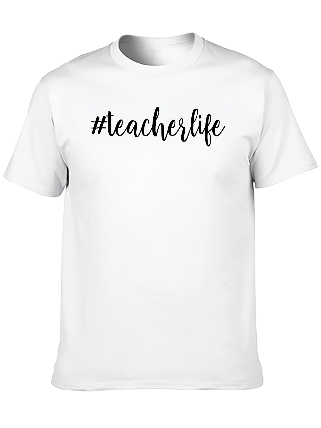 #Teacherlife Black Graphic T-Shirt Casual Cotton Tee