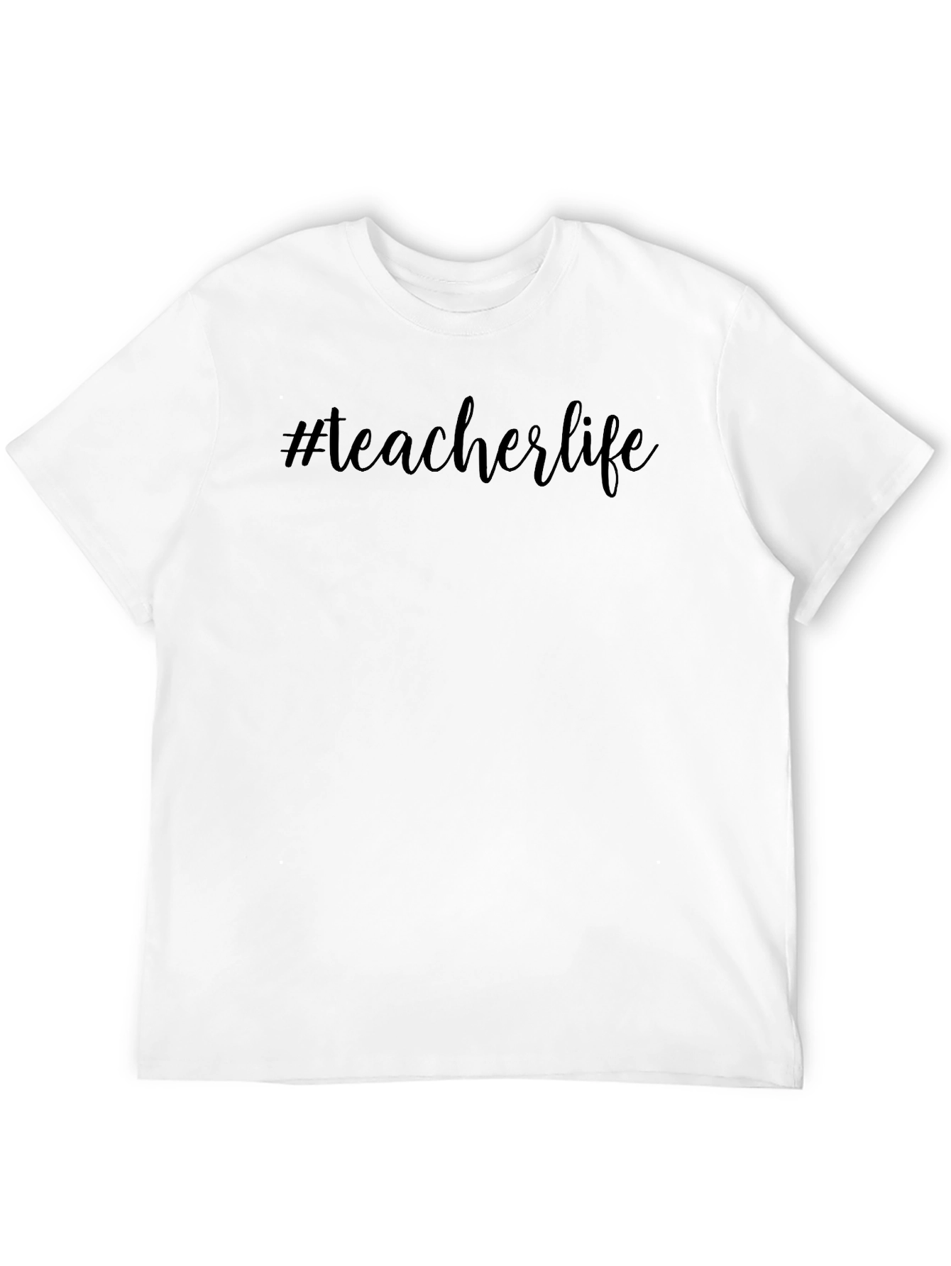 #Teacherlife Black Graphic T-Shirt Casual Cotton Tee