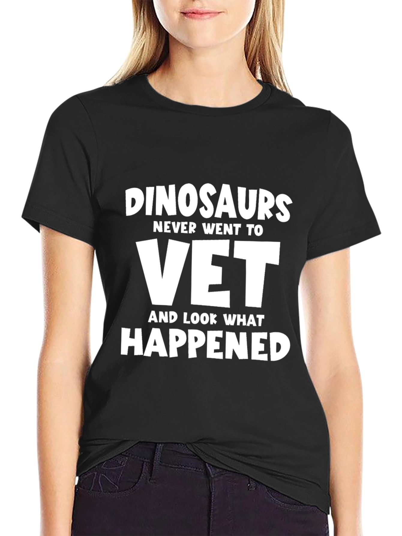 Dinosaurs Never Went To Vet Humor Graphic T-Shirt