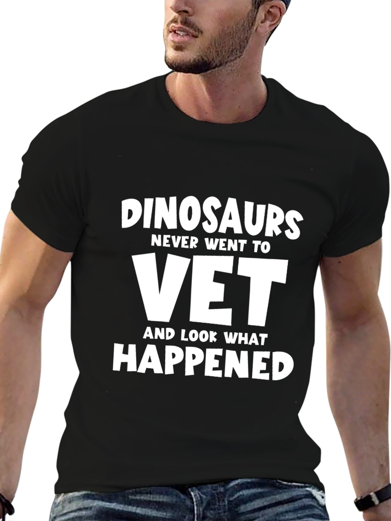 Dinosaurs Never Went To Vet Humor Graphic T-Shirt