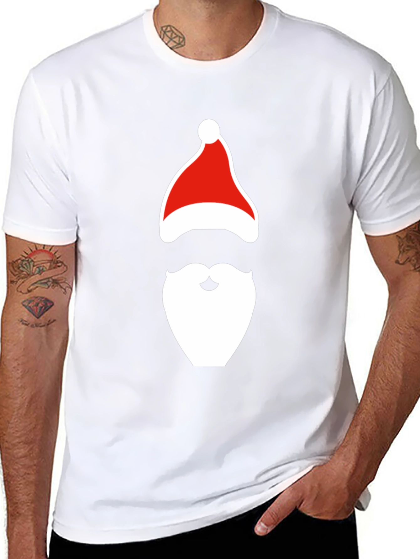 Santa Hat & Beard Graphic Tee