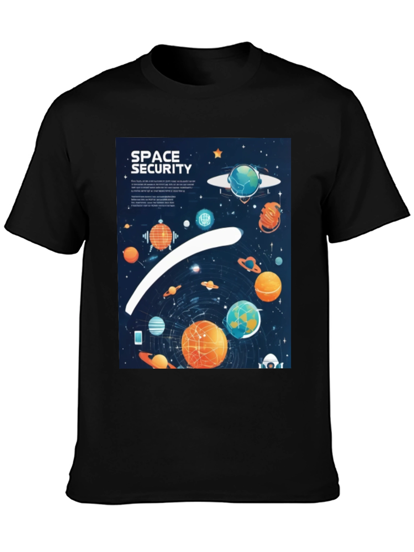Space Security Graphic T-Shirt - Black