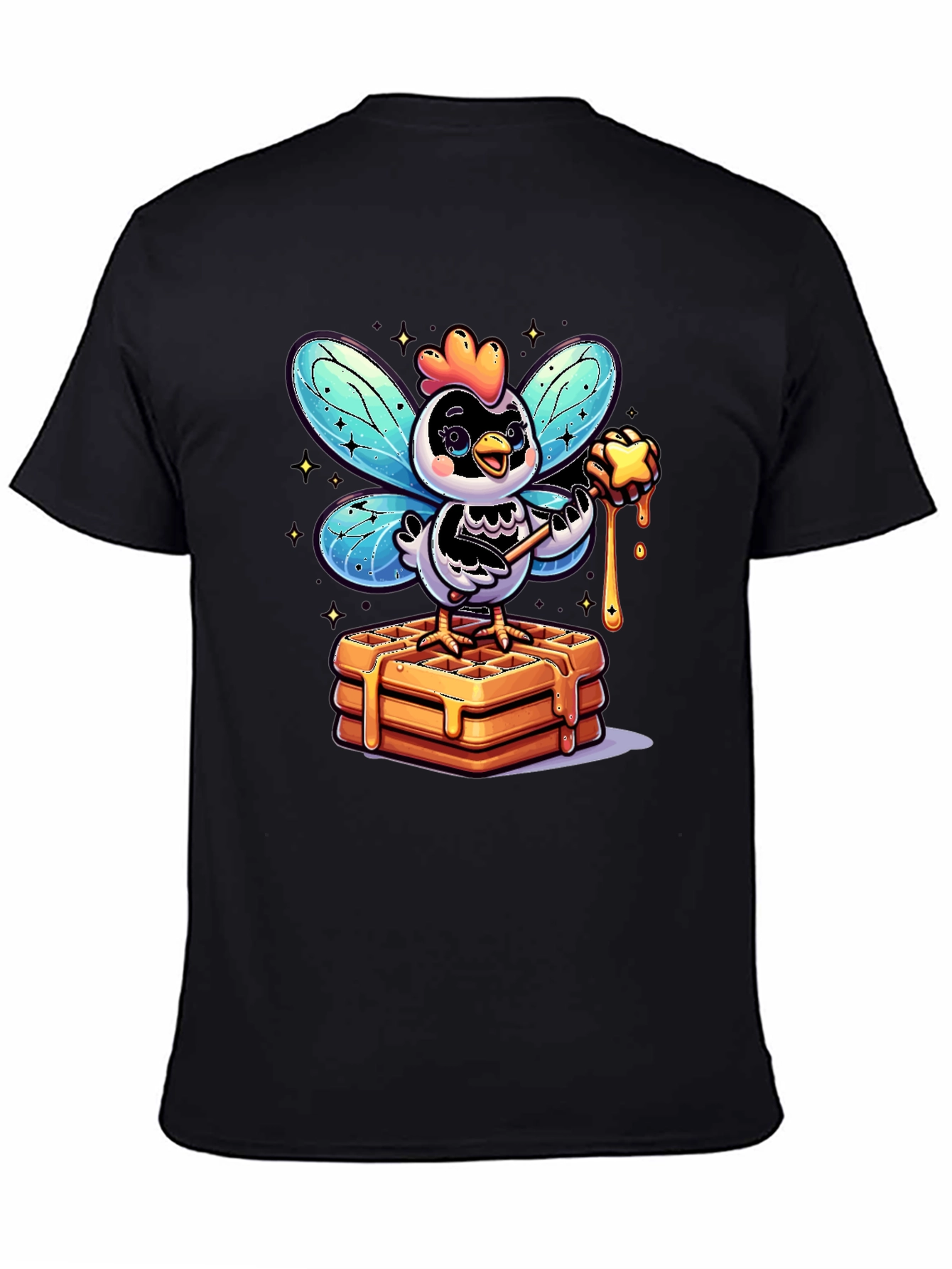 Whimsical Chicken Fairy Waffle Lover T-Shirt