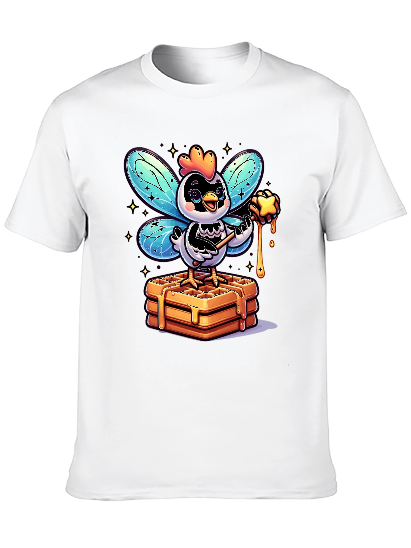 Whimsical Chicken Fairy Waffle Lover T-Shirt