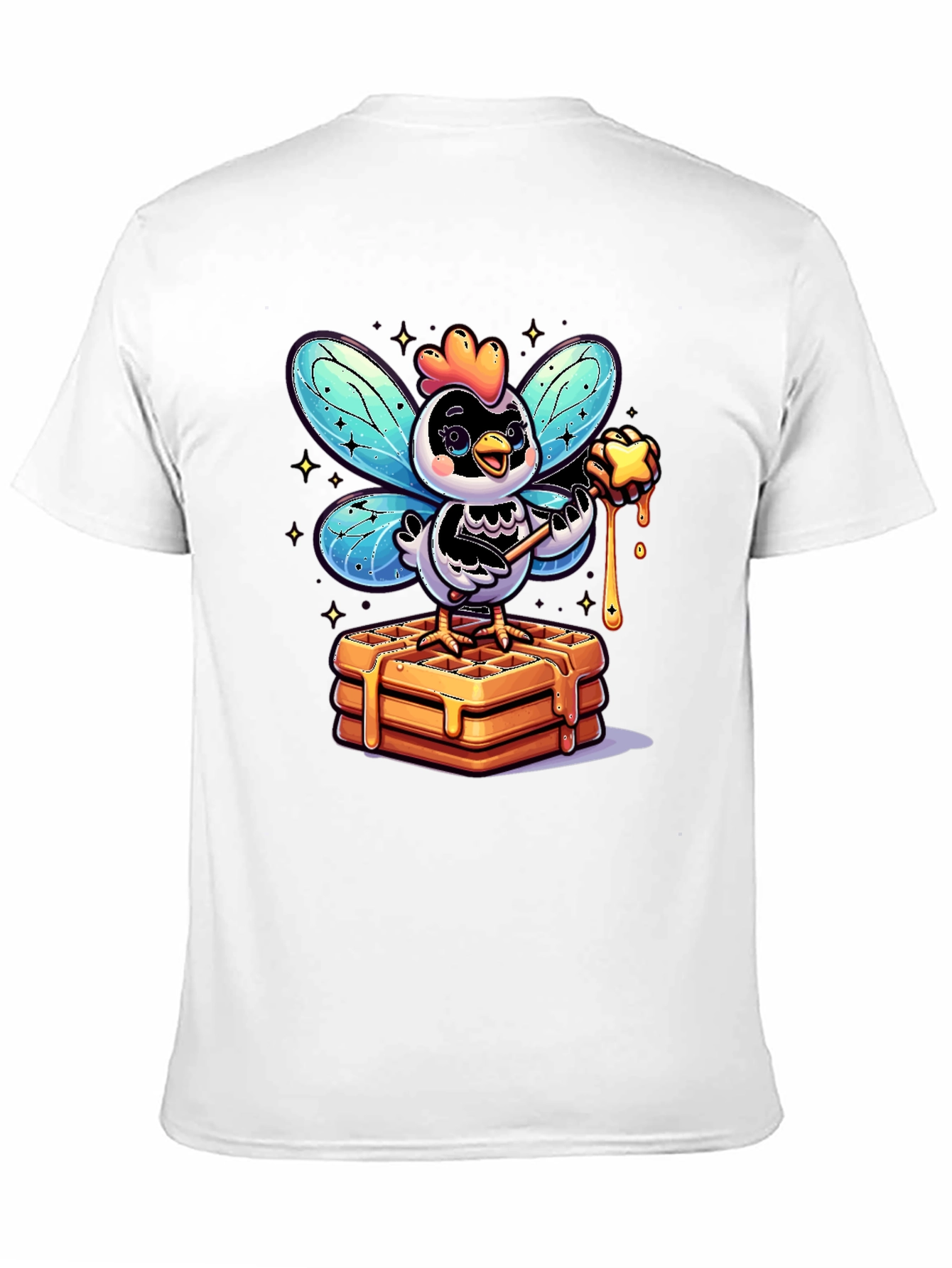 Whimsical Chicken Fairy Waffle Lover T-Shirt