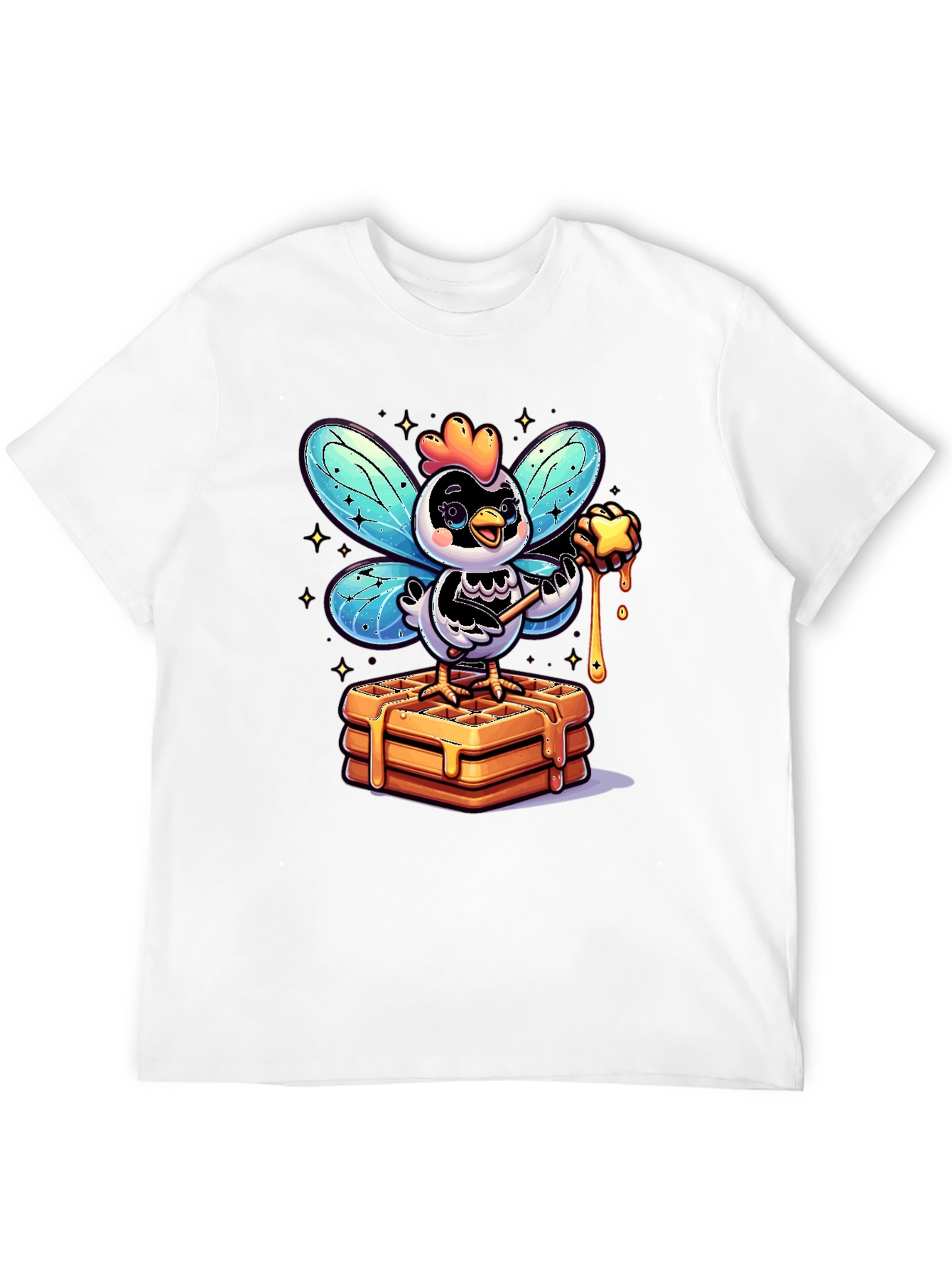 Whimsical Chicken Fairy Waffle Lover T-Shirt