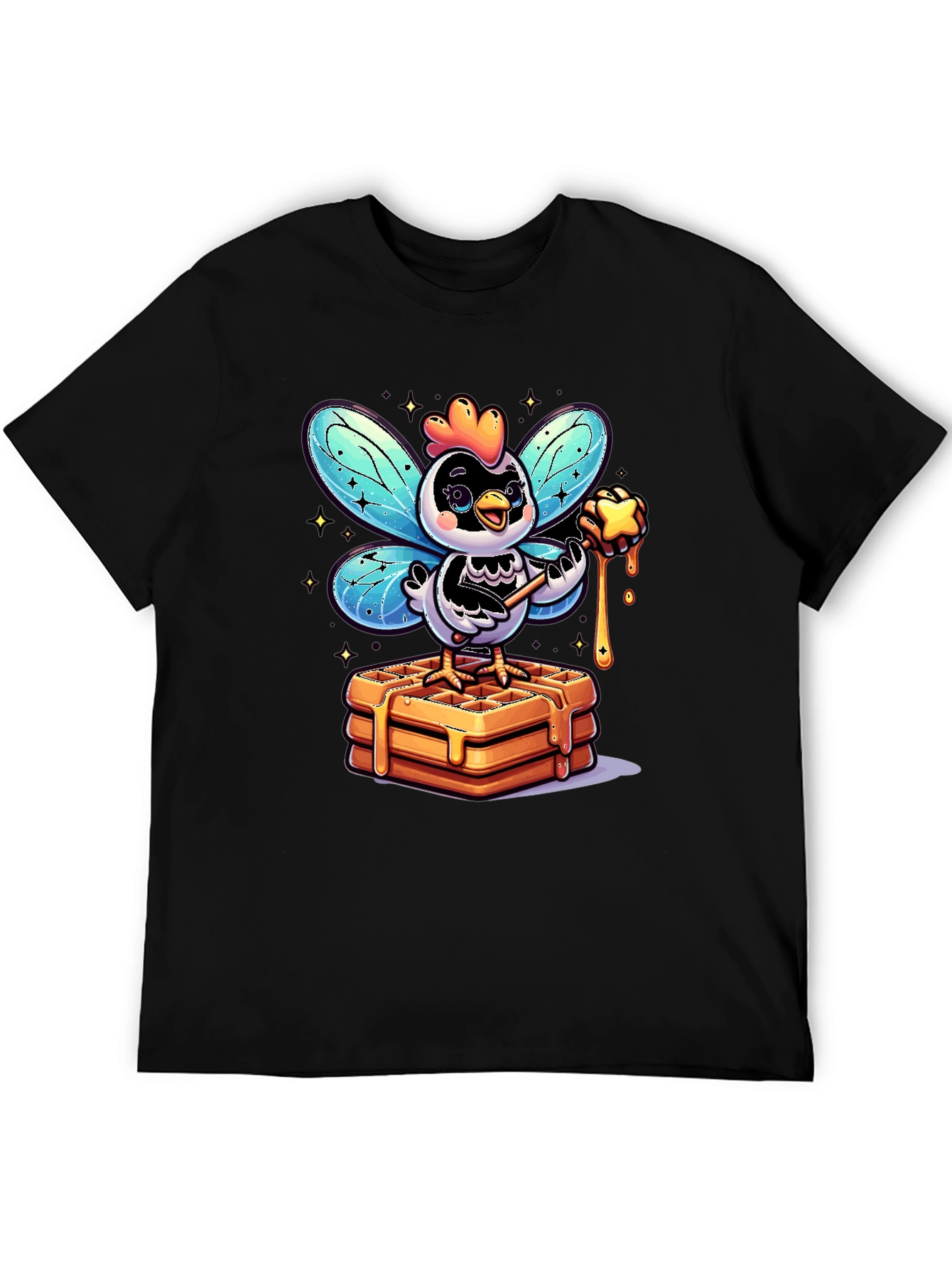 Whimsical Chicken Fairy Waffle Lover T-Shirt