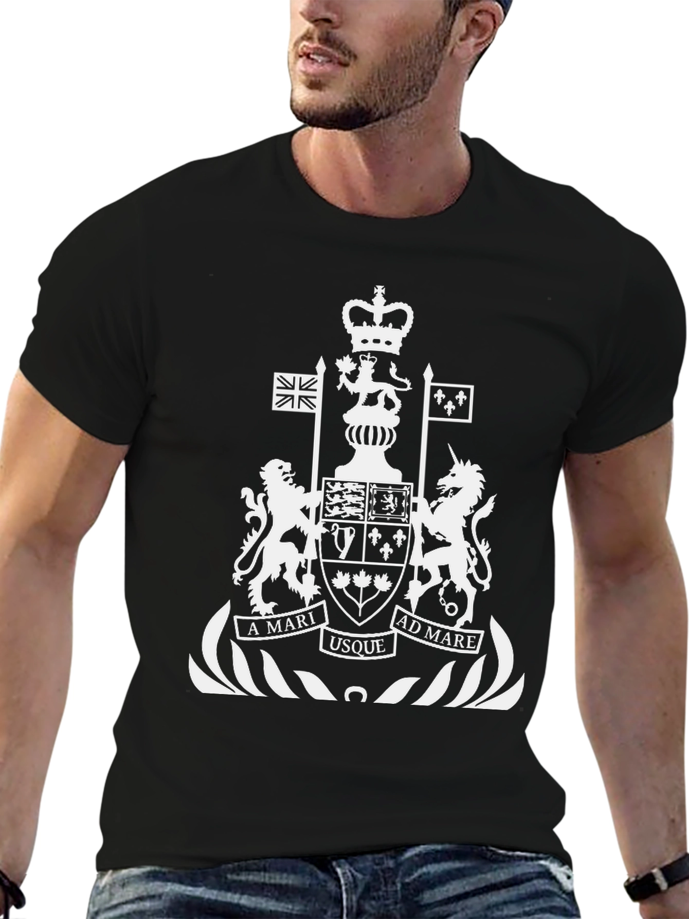 Canada Coat of Arms Black T-Shirt
