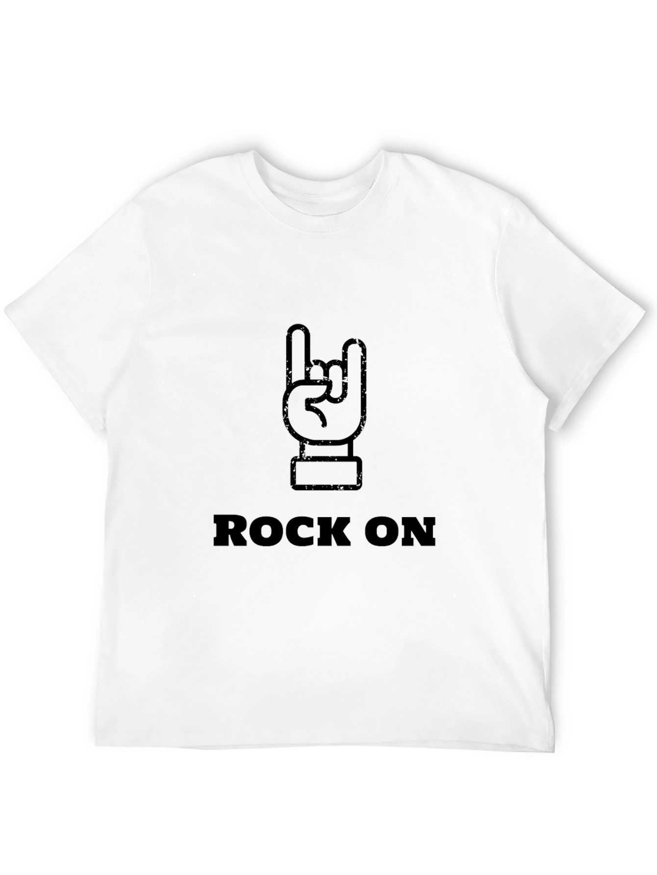 Rock On Graphic Tee - Black Cotton T-Shirt