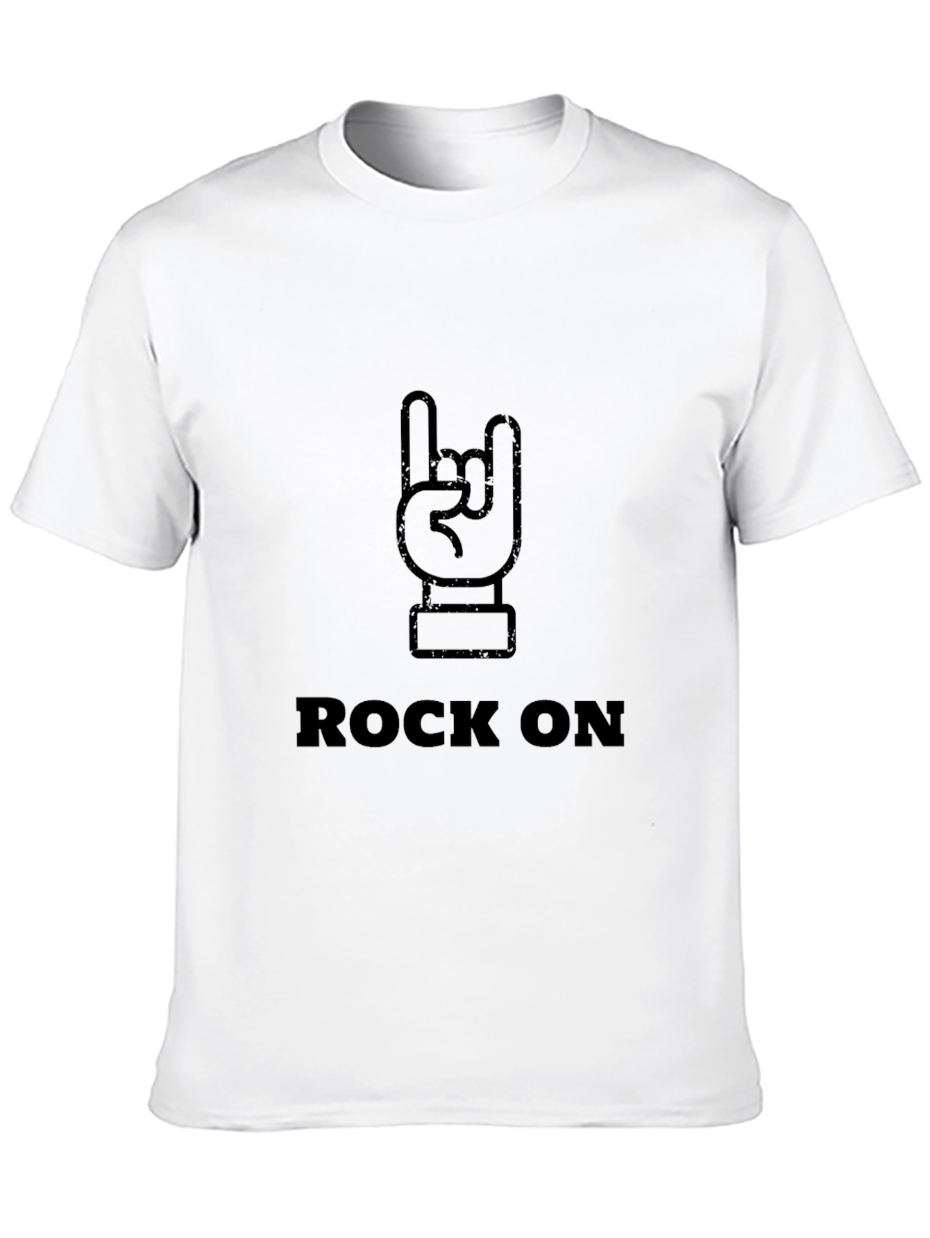 Rock On Graphic Tee - Black Cotton T-Shirt