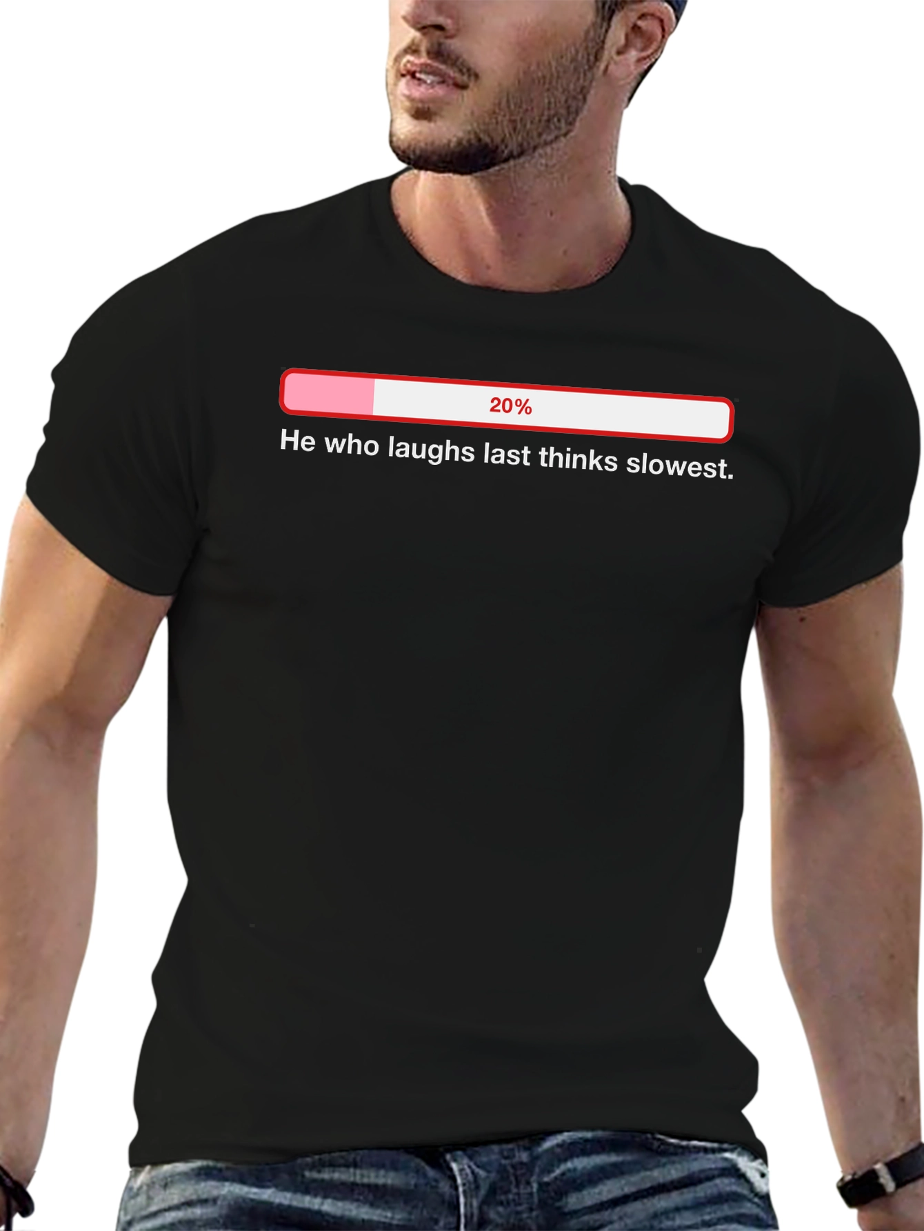 Humorous Slow Thinker Loading Bar T-Shirt