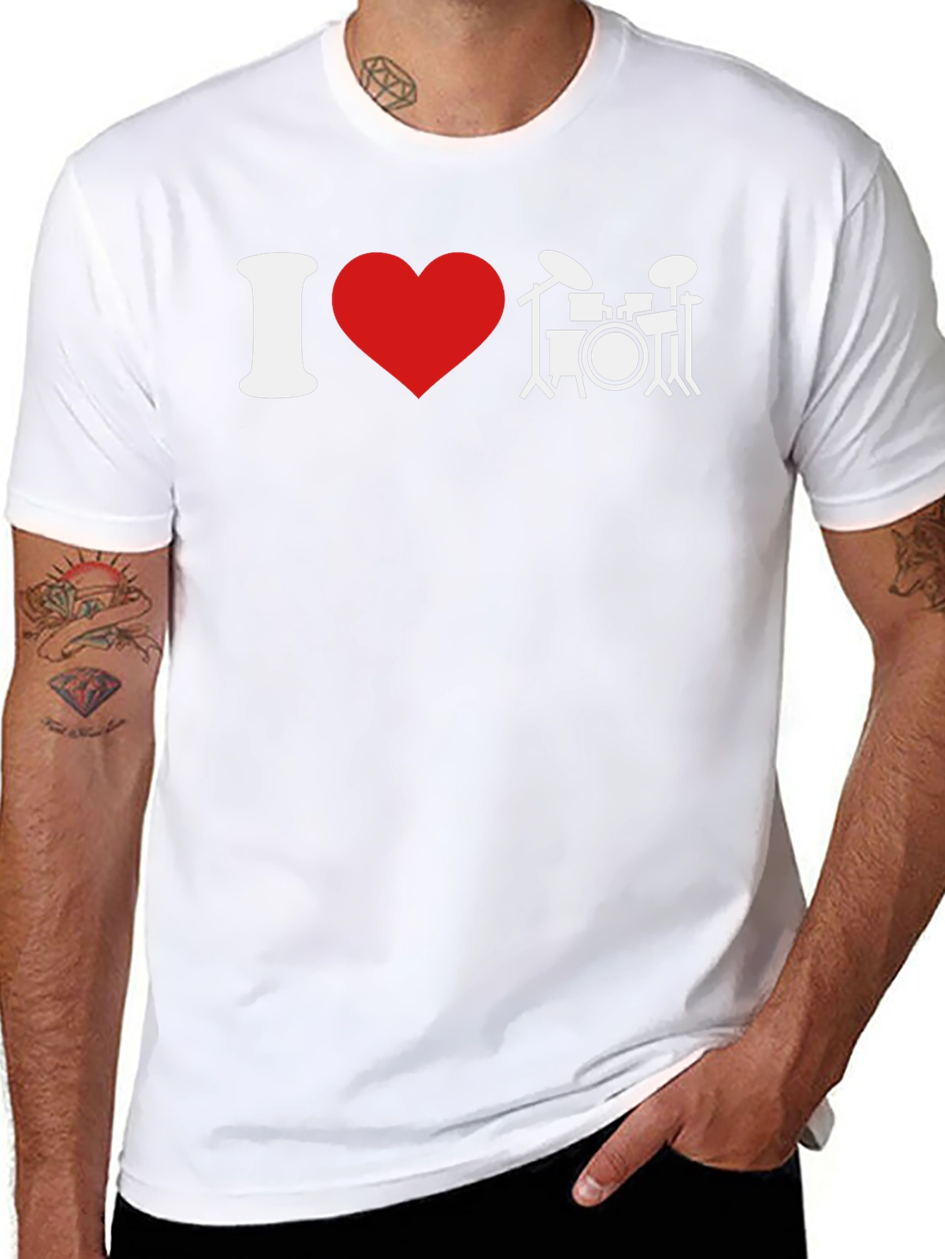 I Love Drums T-Shirt - Music Lover Tee
