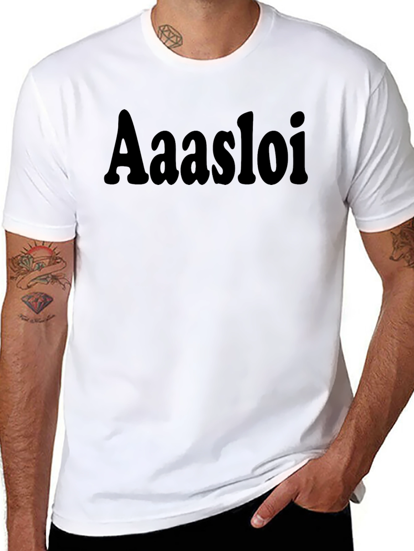 Aasloi Black Graphic T-Shirt - Casual Style