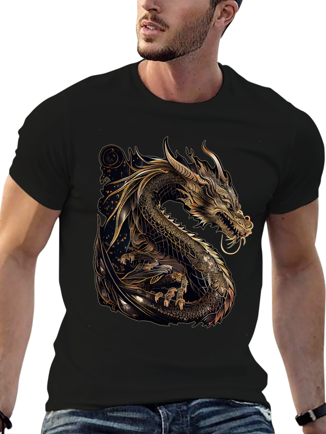 Golden Dragon Graphic T-Shirt
