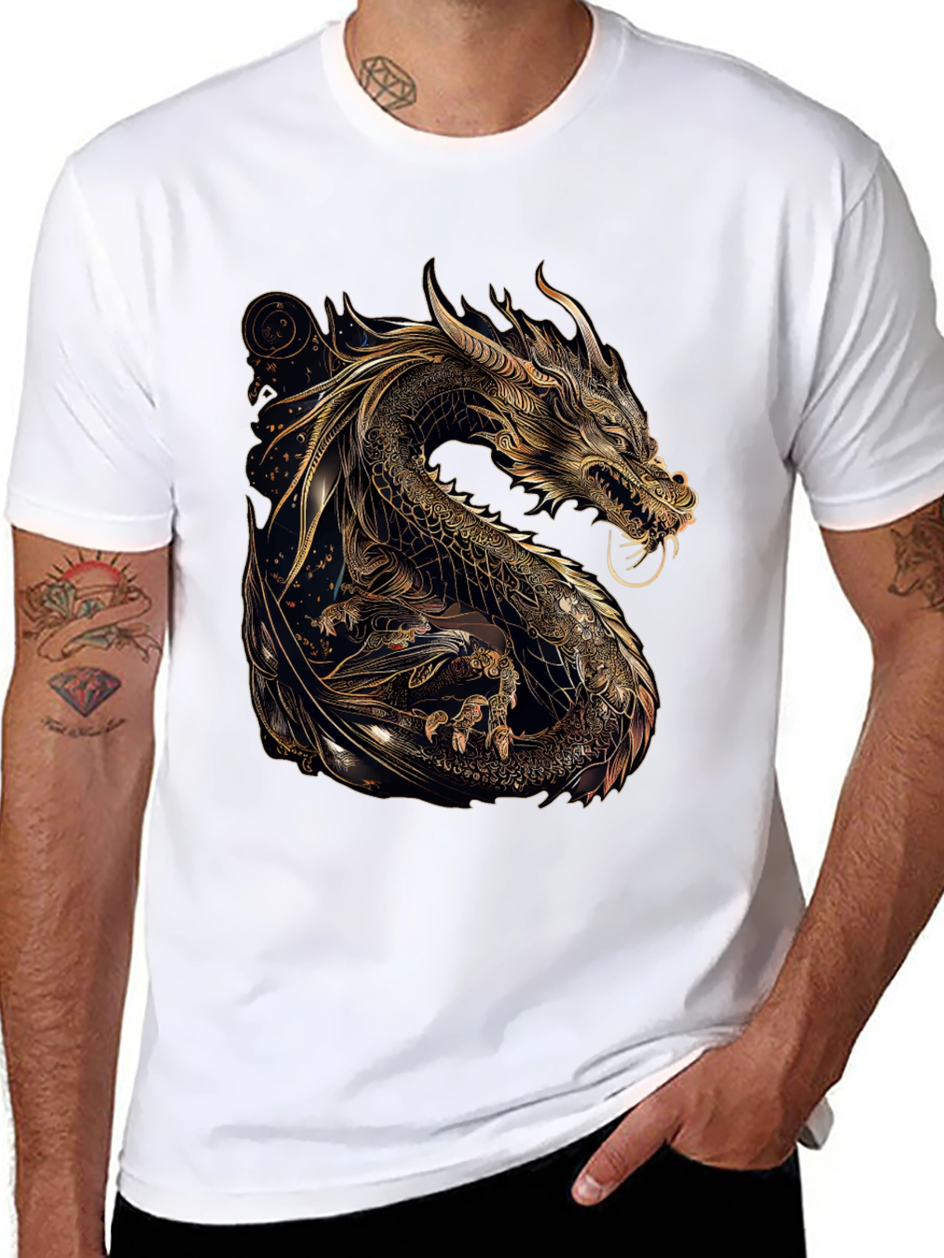 Golden Dragon Graphic T-Shirt